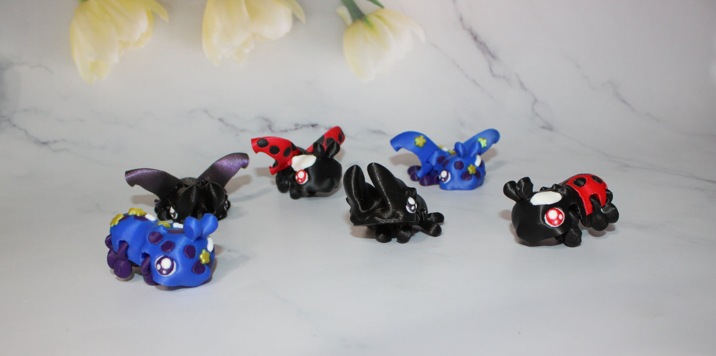 Beetles 2.5 inches 3D Printed Articulated Flexi Figurine - Wonderland 3D Printing