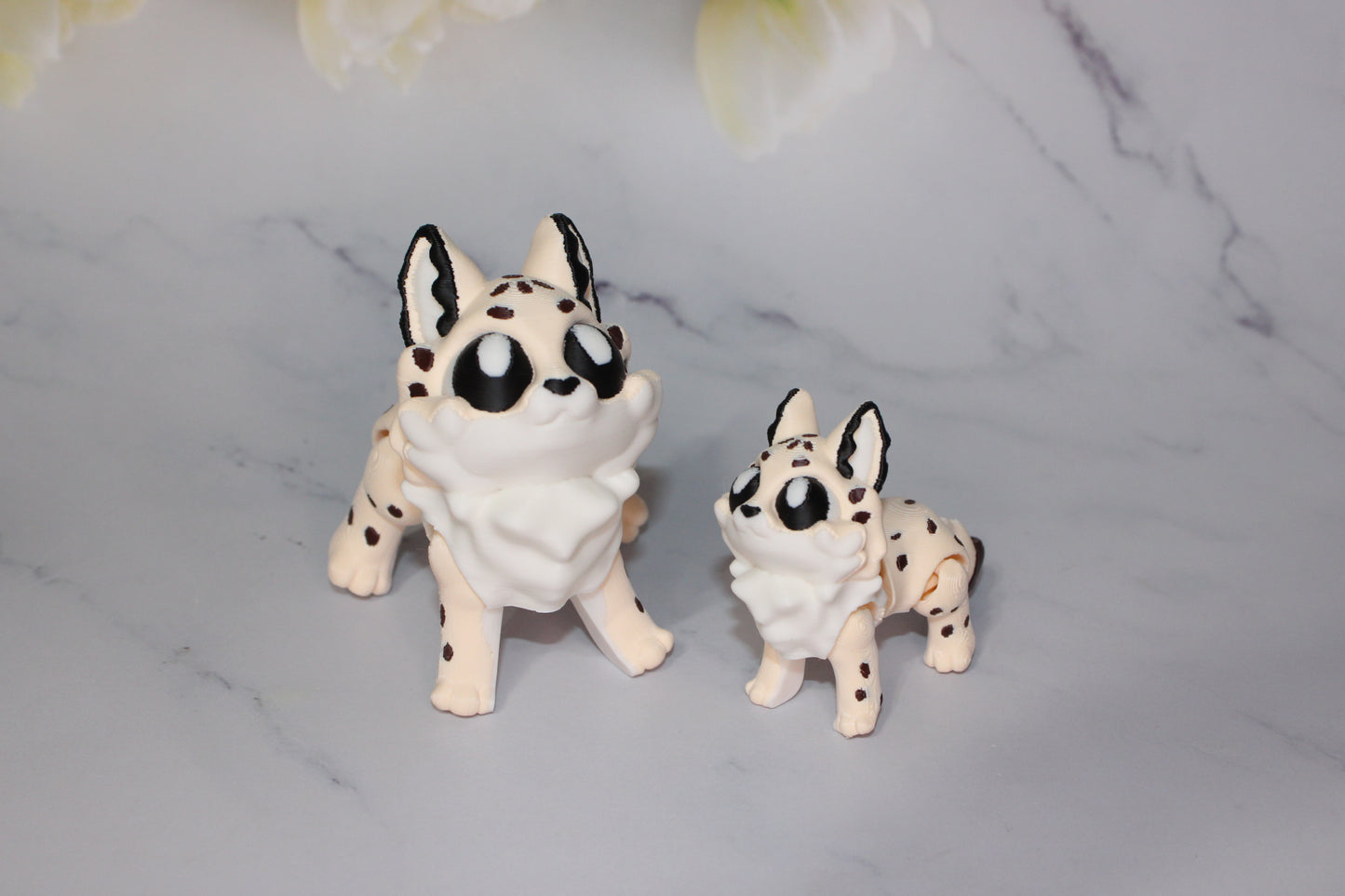 Ice Cream Lynx with Ice Cream Cone Options 3D Printed Articulated Flexi Figurine - Wonderland 3D Printing