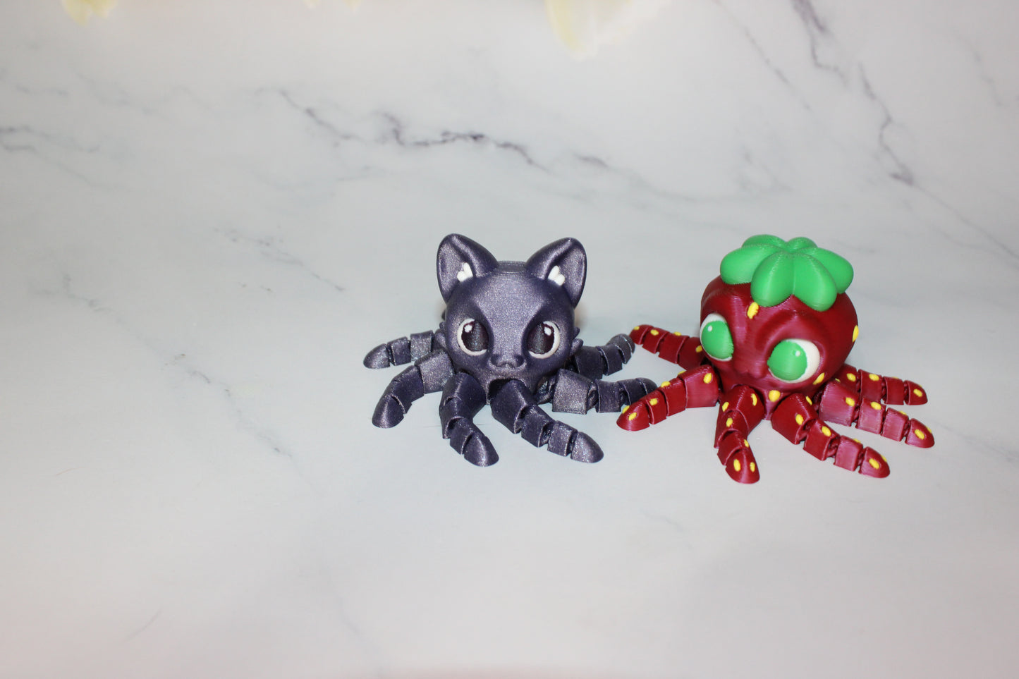 Catopus or Strawberry Octopus with Sea Stand options 3D Printed Articulated Flexi Figurine - Wonderland 3D Printing
