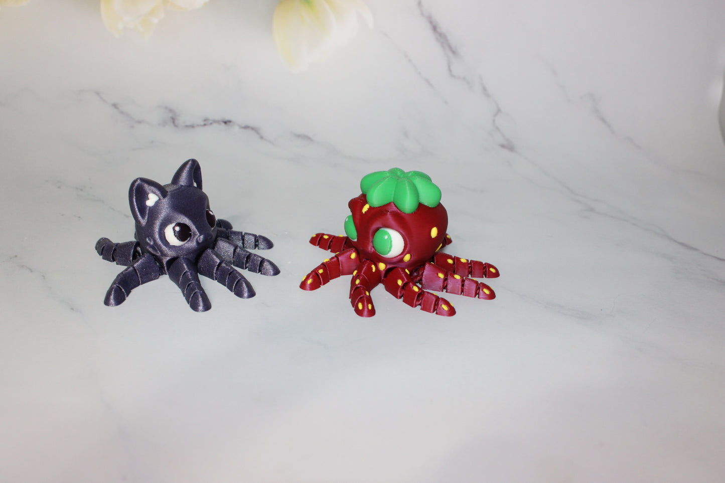 Catopus or Strawberry Octopus with Sea Stand options 3D Printed Articulated Flexi Figurine - Wonderland 3D Printing