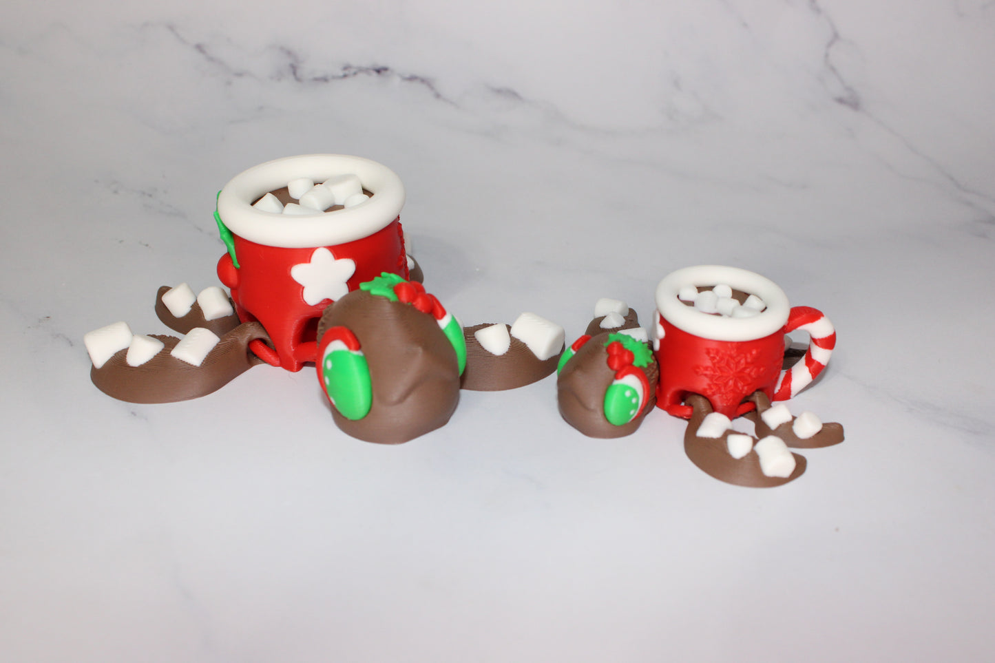 Coffee Turtles 3D Printed Articulated Flexi Figurine - Wonderland 3D Printing