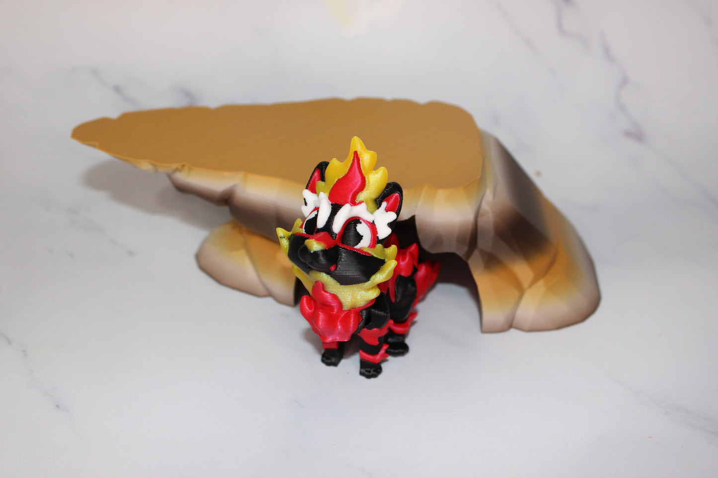Dawn the Dire Wolf, Dire Fire Wolf, and Dire Wolf Rock 3D Printed Articulated Figurine-Sold Separately or as a Set - Wonderland 3D Printing