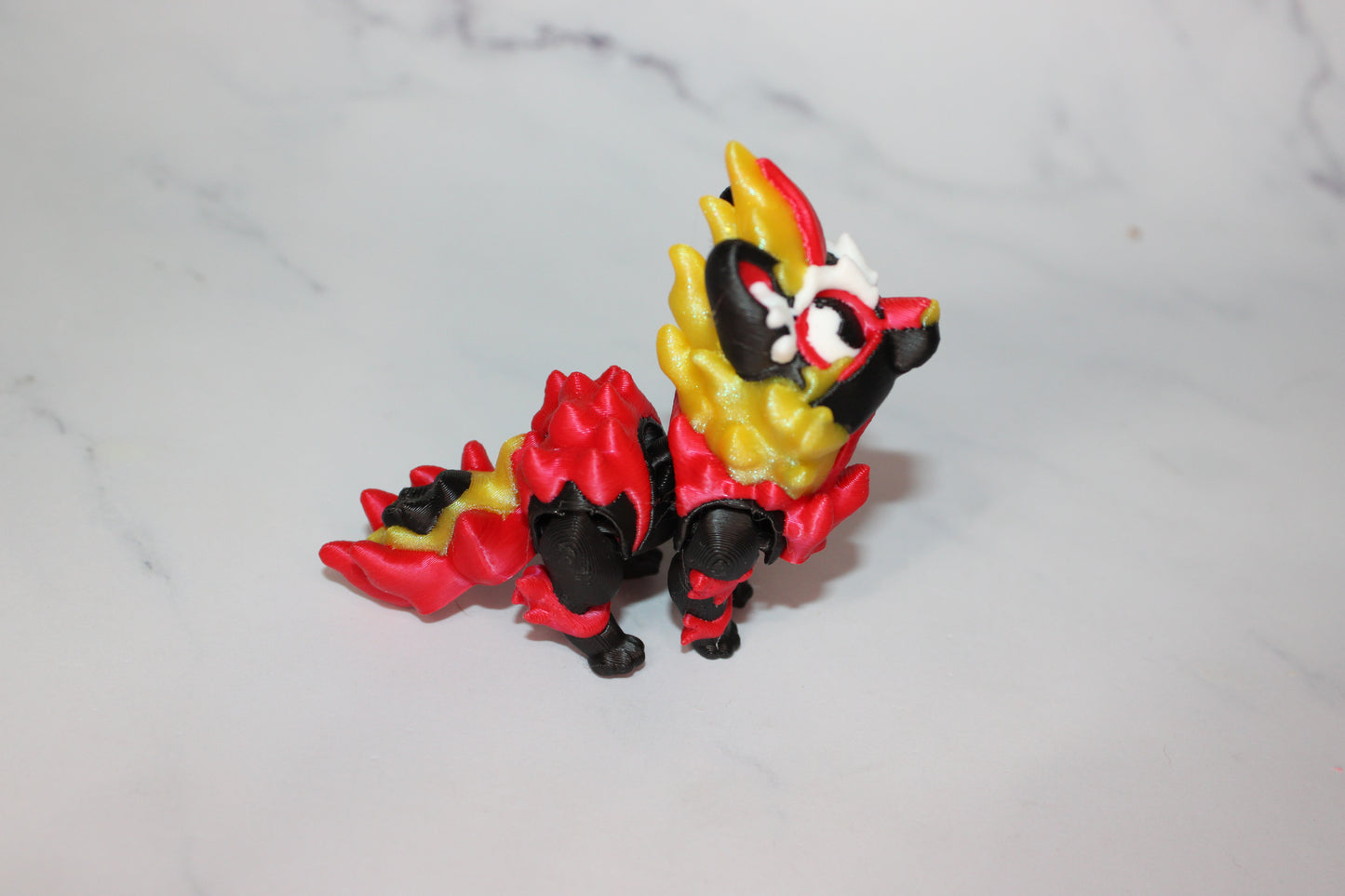 Dawn the Dire Wolf, Dire Fire Wolf, and Dire Wolf Rock 3D Printed Articulated Figurine-Sold Separately or as a Set - Wonderland 3D Printing