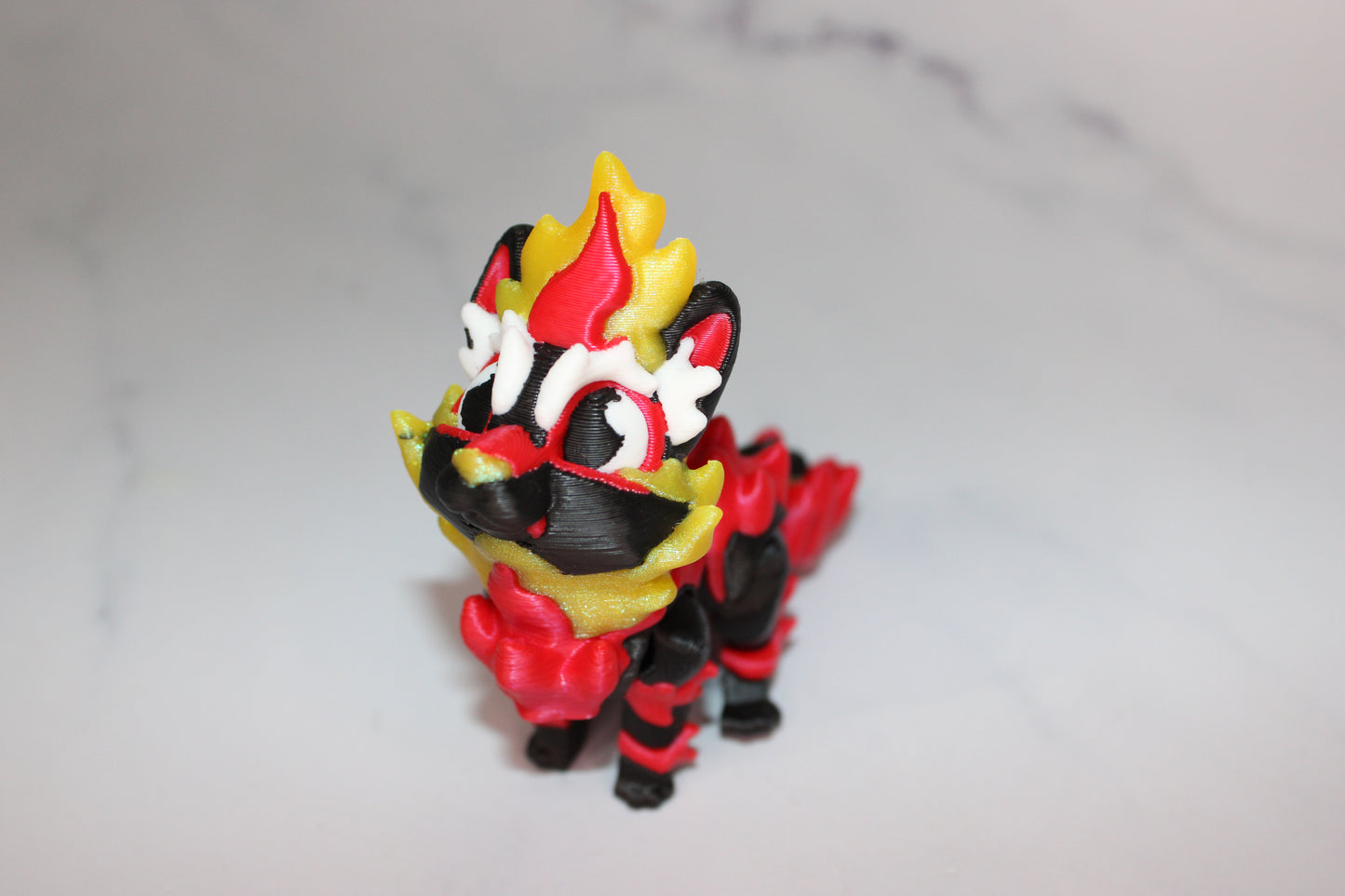 Dawn the Dire Wolf, Dire Fire Wolf, and Dire Wolf Rock 3D Printed Articulated Figurine-Sold Separately or as a Set - Wonderland 3D Printing