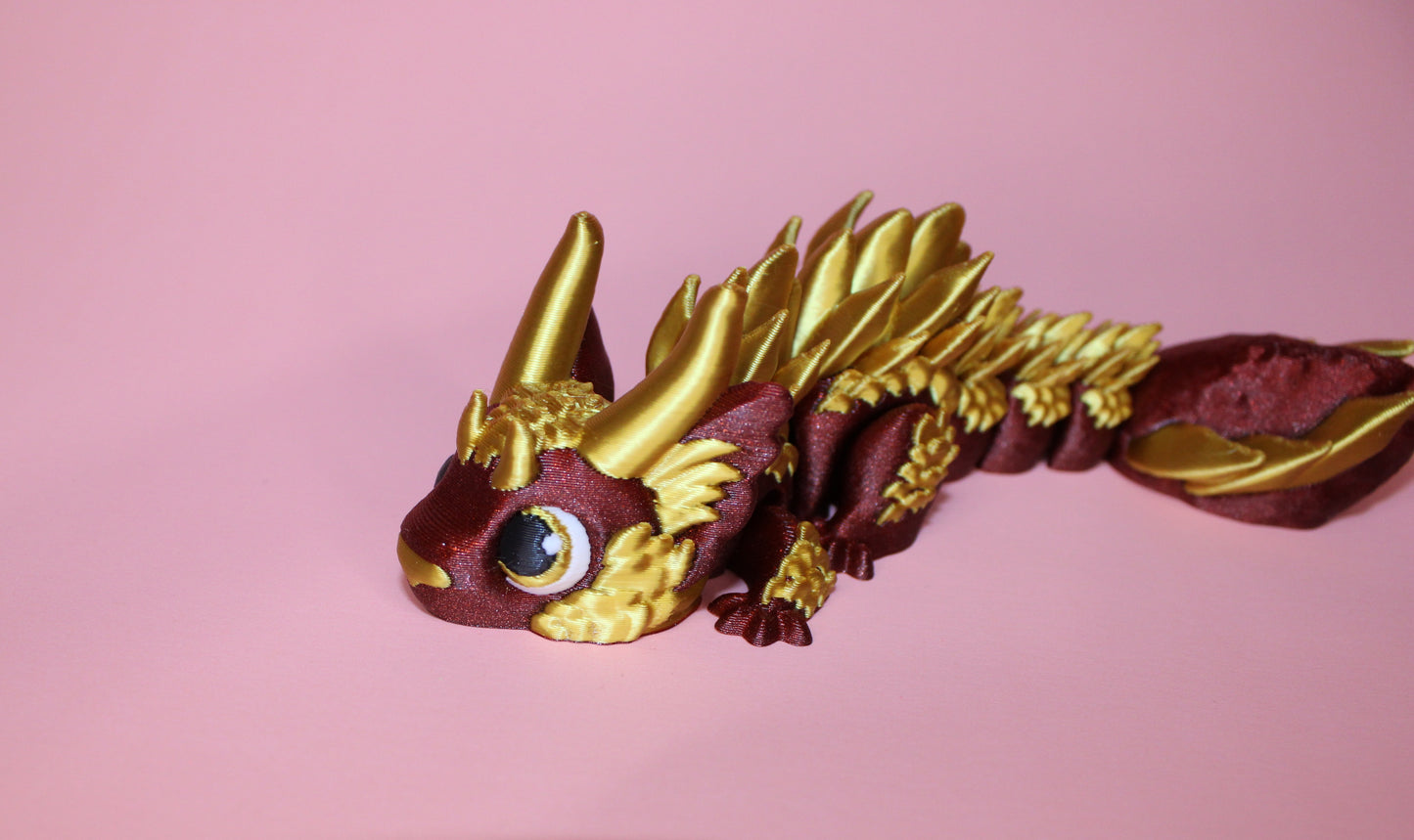 Fox Baby Dragon Articulated 3d Printed Figurine - Wonderland 3D Printing