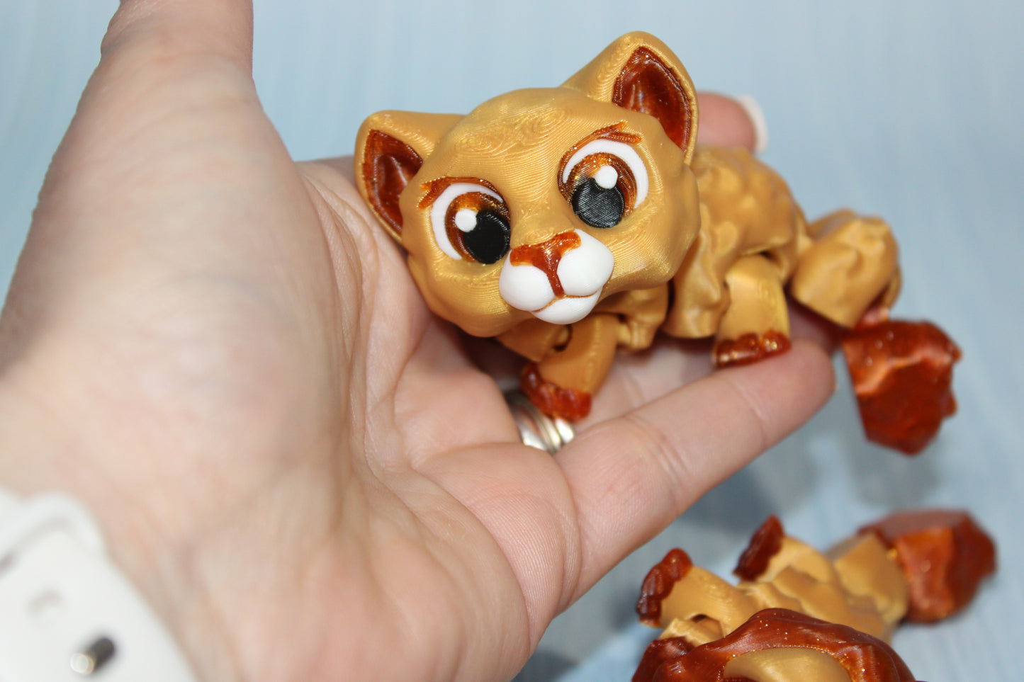 Lion Articulated 3d Printed Figurine - Wonderland 3D Printing