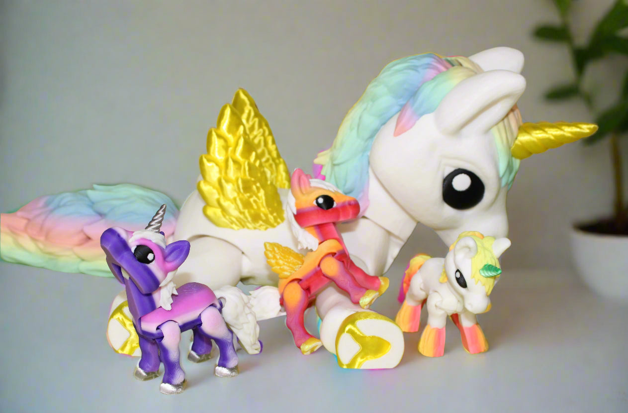Magical Horse 3D Printed Articulated Figurine - Wonderland 3D Printing