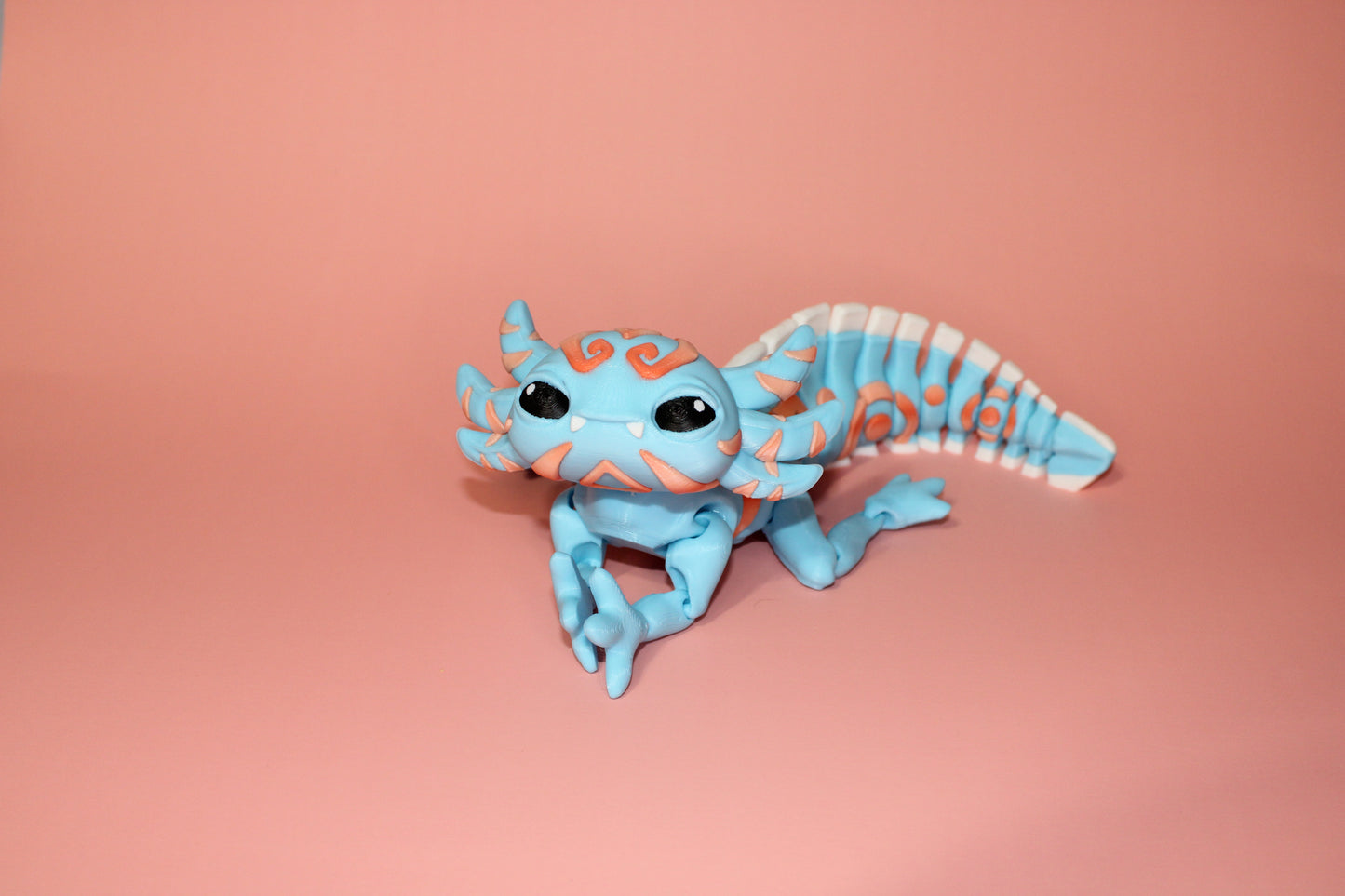 Aztec or Crochet Looking Axolotl 3D Printed Articulated Figurine - Wonderland 3D Printing