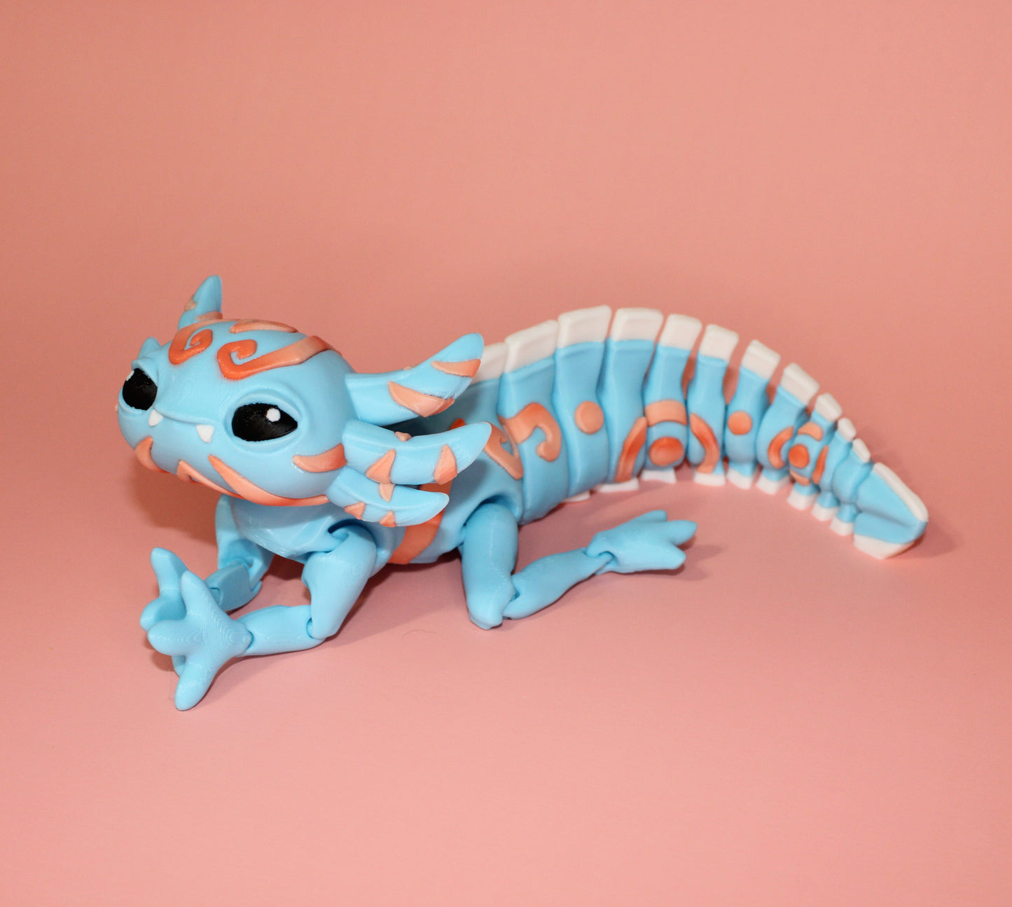 Aztec or Crochet Looking Axolotl 3D Printed Articulated Figurine - Wonderland 3D Printing