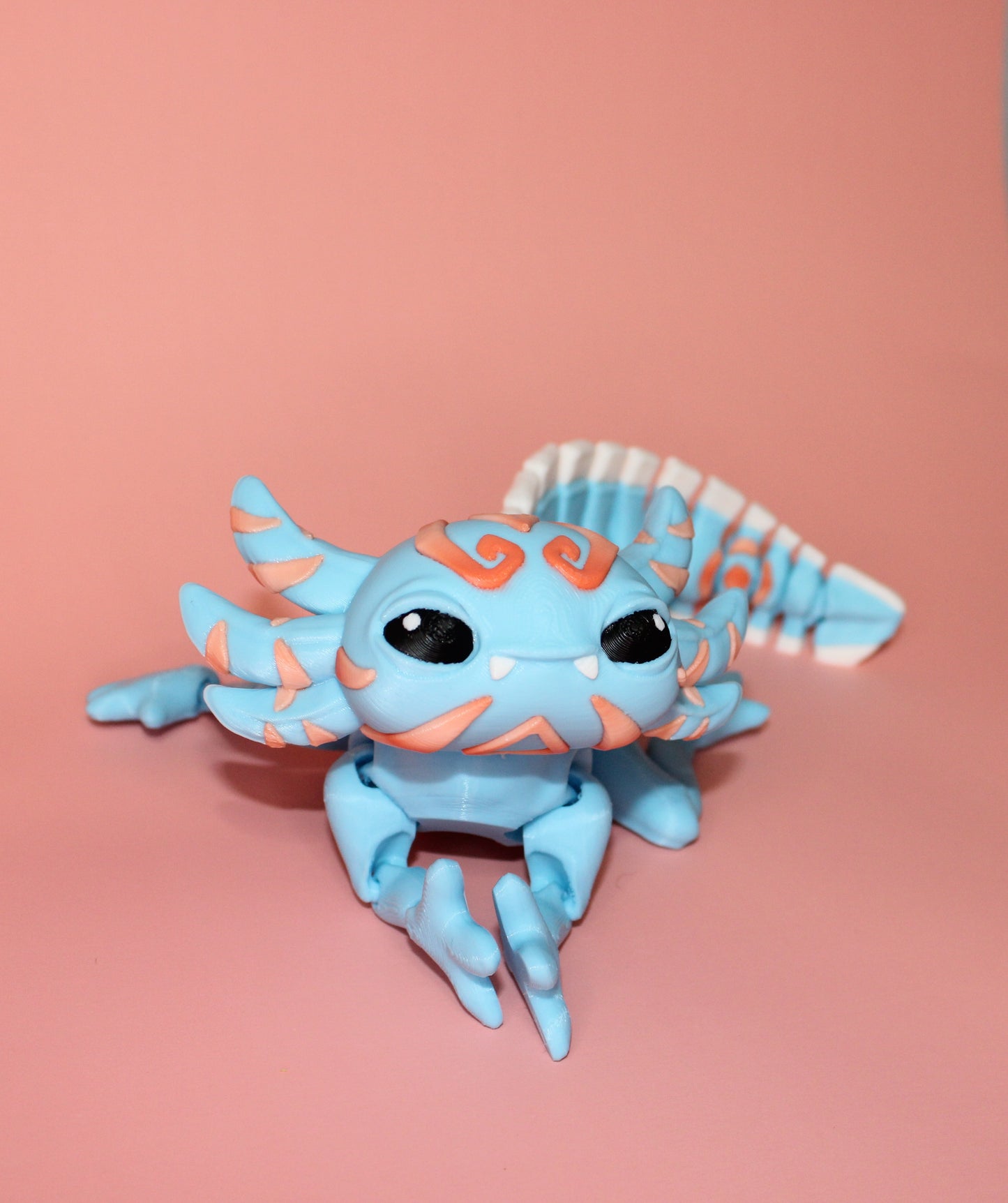 Aztec or Crochet Looking Axolotl 3D Printed Articulated Figurine - Wonderland 3D Printing