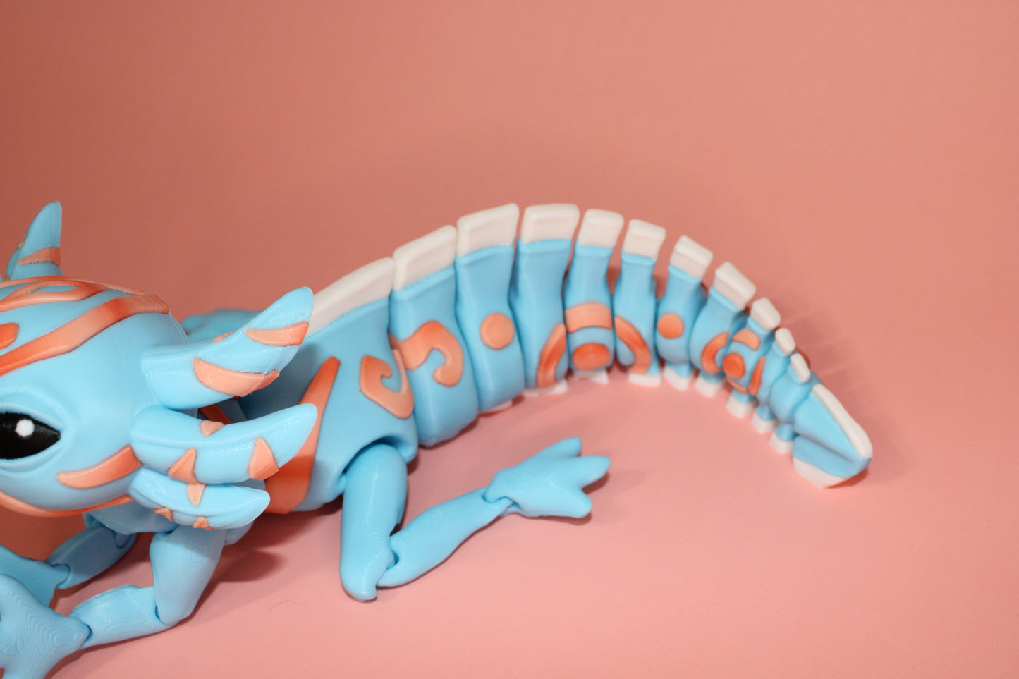 Aztec or Crochet Looking Axolotl 3D Printed Articulated Figurine - Wonderland 3D Printing