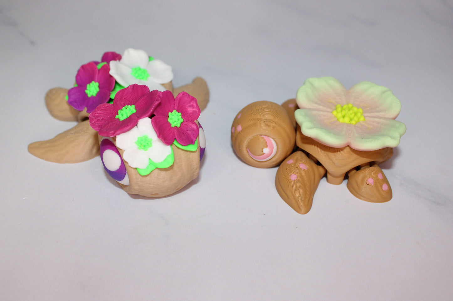 State Flower Turtles or Flower Turtles 3.5 inches Long Multiple Varieties to choose from-Articulated 3d Printed Figurine