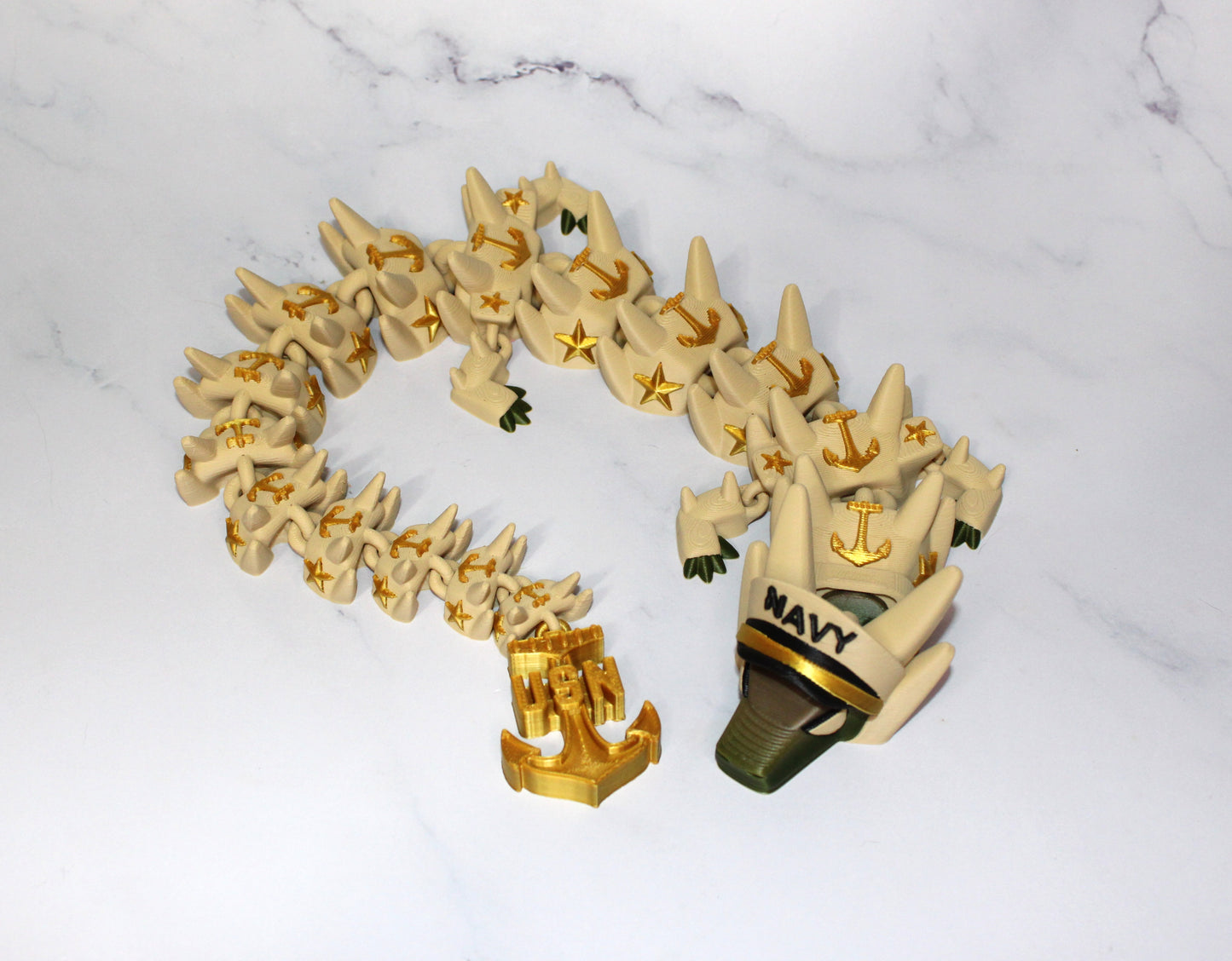 Military Dragon 3D Printed Articulated Figurine - Wonderland 3D Printing