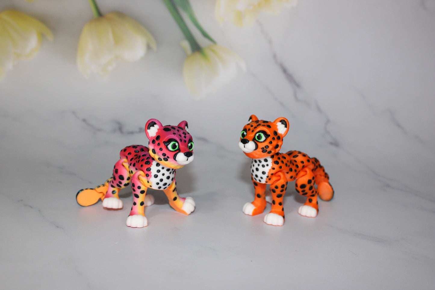 Cheetah 3D Printed Articulated Flexi Fidget Figurine - Wonderland 3D Printing