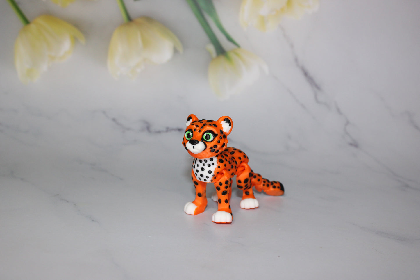 Cheetah 3D Printed Articulated Flexi Fidget Figurine - Wonderland 3D Printing