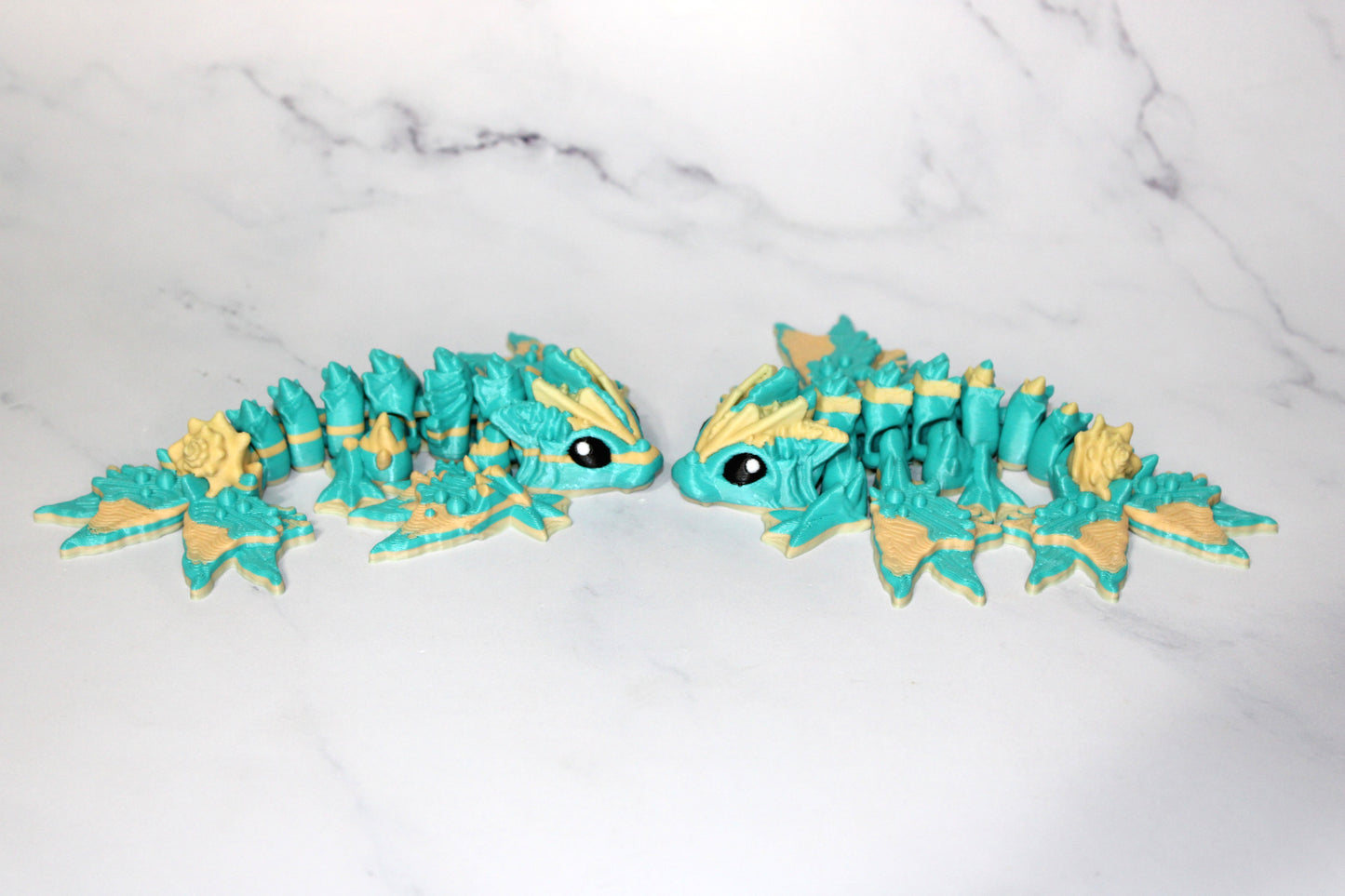 Tiny Ocean Baby Dragon5.5 inches Long 3D Printed Articulated Flexi Figurine - Wonderland 3D Printing