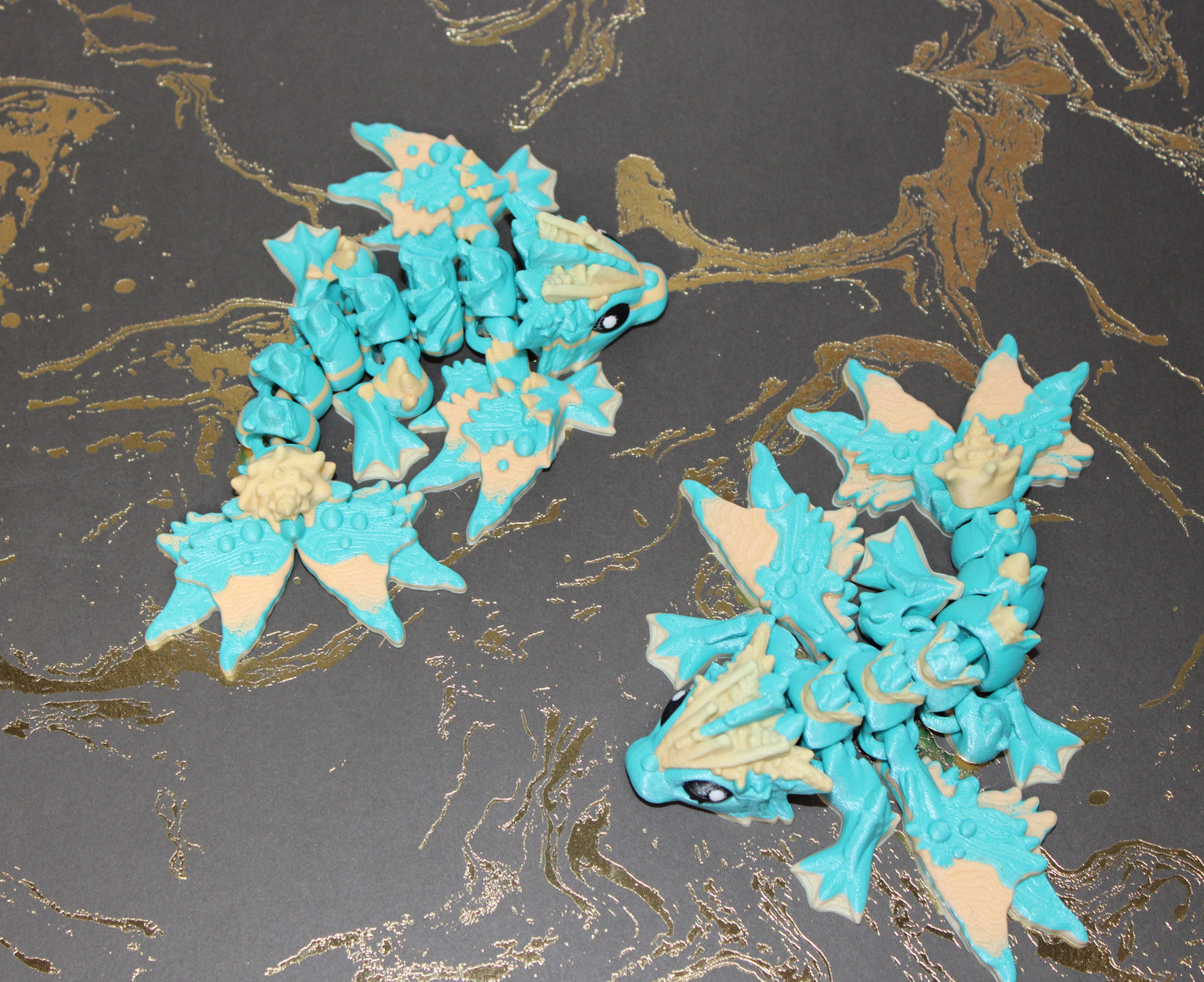 Tiny Ocean Baby Dragon5.5 inches Long 3D Printed Articulated Flexi Figurine - Wonderland 3D Printing