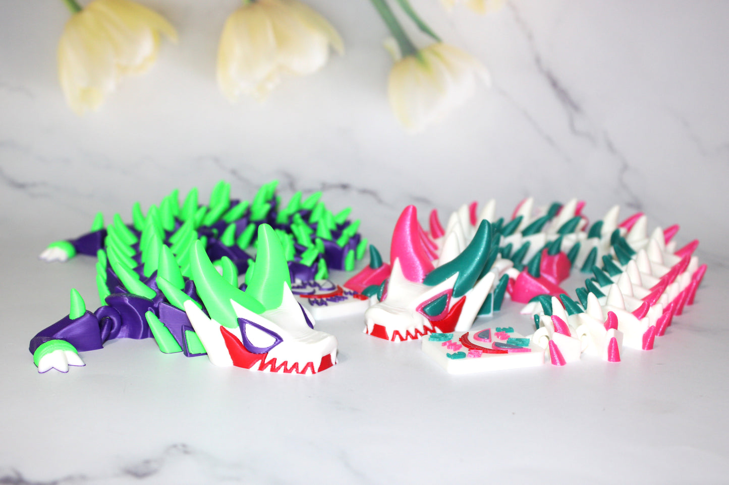 Jester Dragon 3D Printed Articulated Figurine - Wonderland 3D Printing