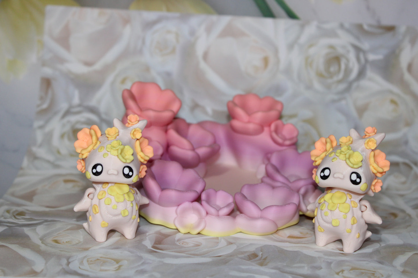 Cherry Blossom Pixie with Dice Stand Options -3d Printed Figurine