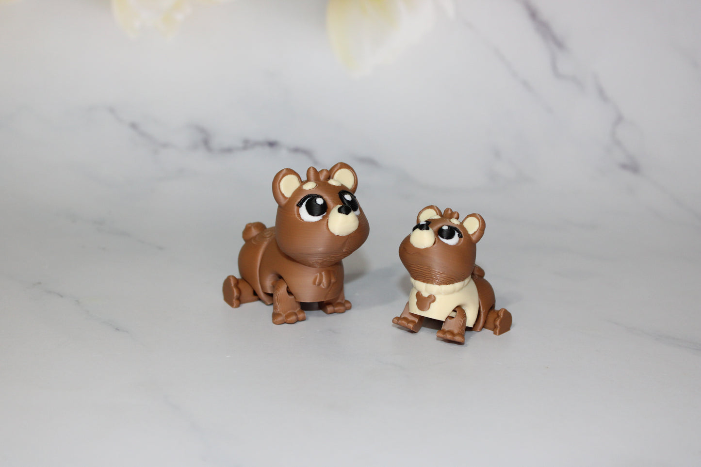 Mama and Baby Bear 8 Piece Set 3D Printed Articulated Flexi Fidget - Wonderland 3D Printing