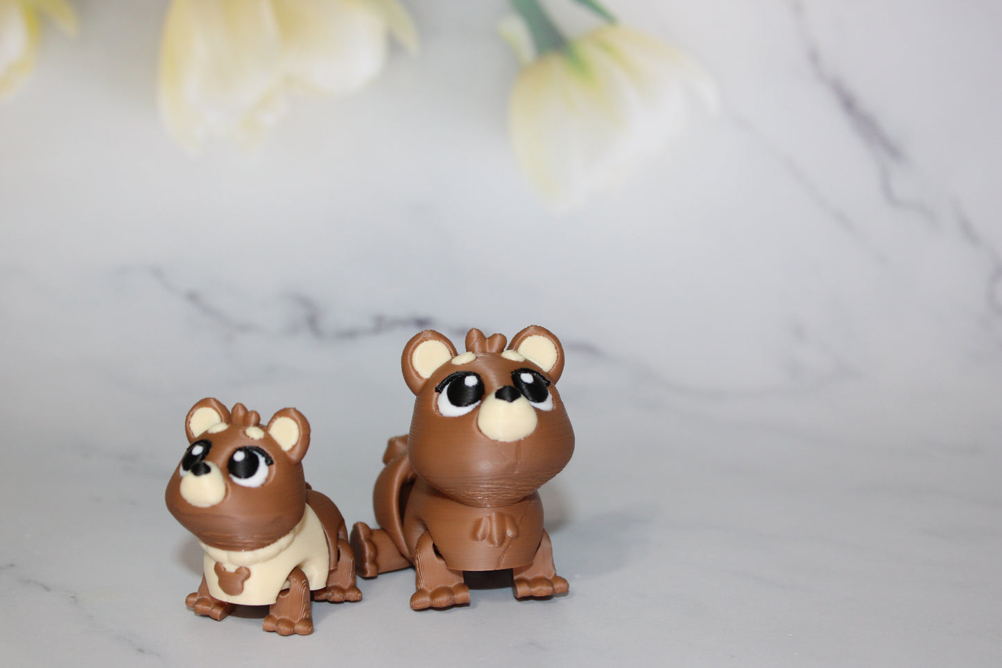 Mama and Baby Bear 8 Piece Set 3D Printed Articulated Flexi Fidget - Wonderland 3D Printing
