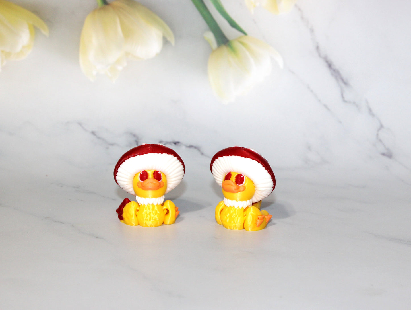 Mushroom, Banana, Lucky or Bunny Duck 3D Printed Articulated Figurine 2.25 inches Tall