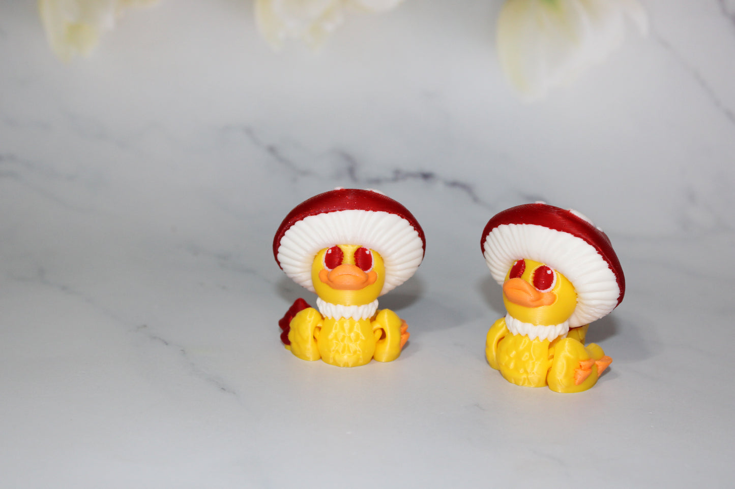 Mushroom, Banana, Lucky or Bunny Duck 3D Printed Articulated Figurine 2.25 inches Tall