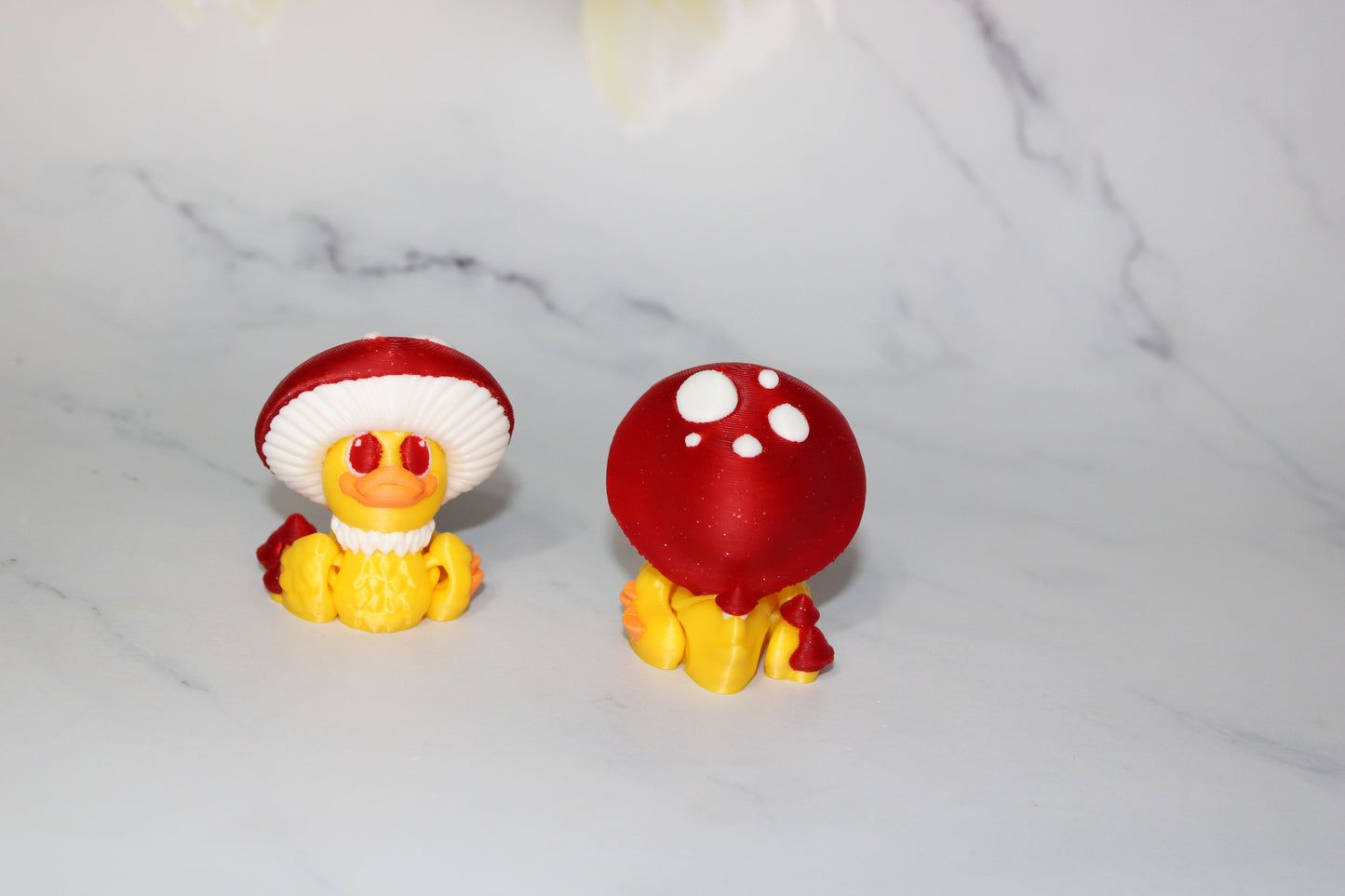Mushroom, Banana, Lucky or Bunny Duck 3D Printed Articulated Figurine 2.25 inches Tall
