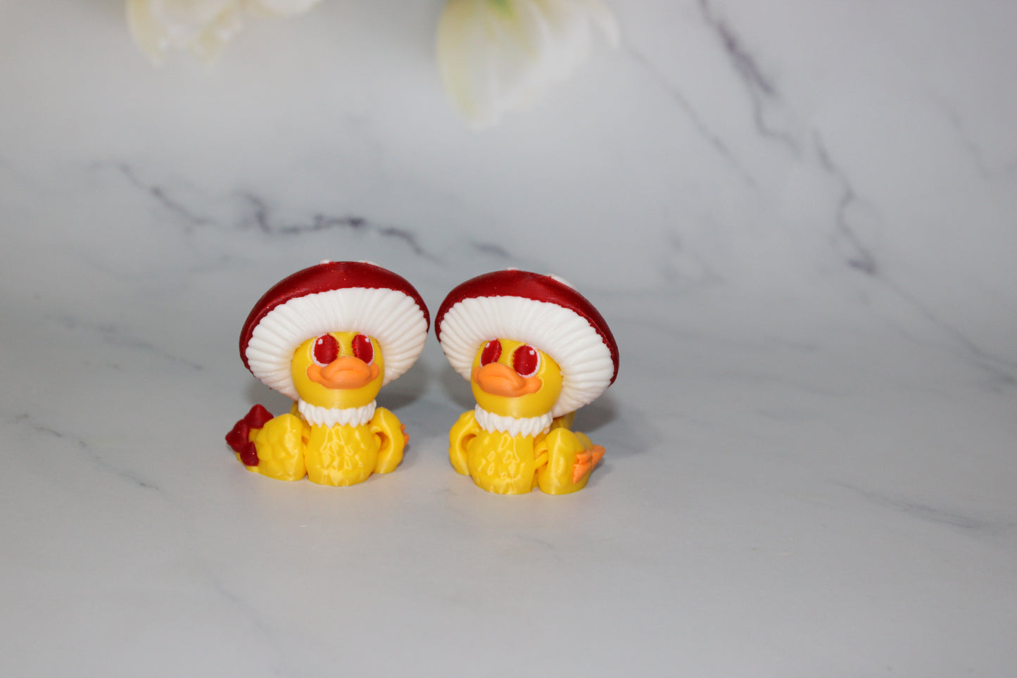 Mushroom, Banana, Lucky or Bunny Duck 3D Printed Articulated Figurine 2.25 inches Tall