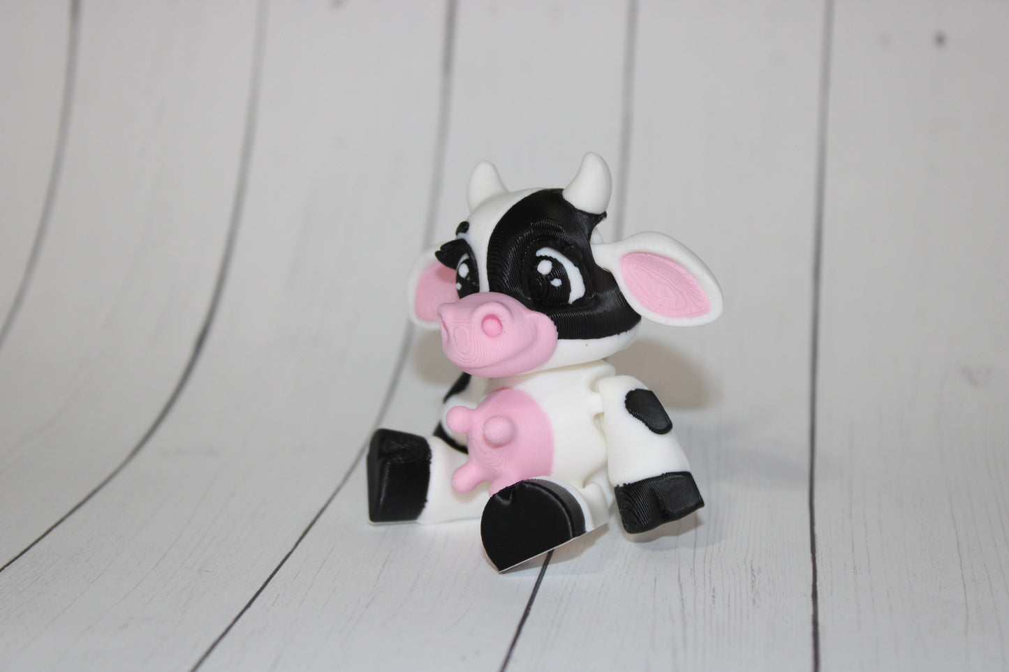 Sitting Cows 3.5 inches :3D Printed Fully Articulated Flexi Fidget Figurine - Wonderland 3D Printing