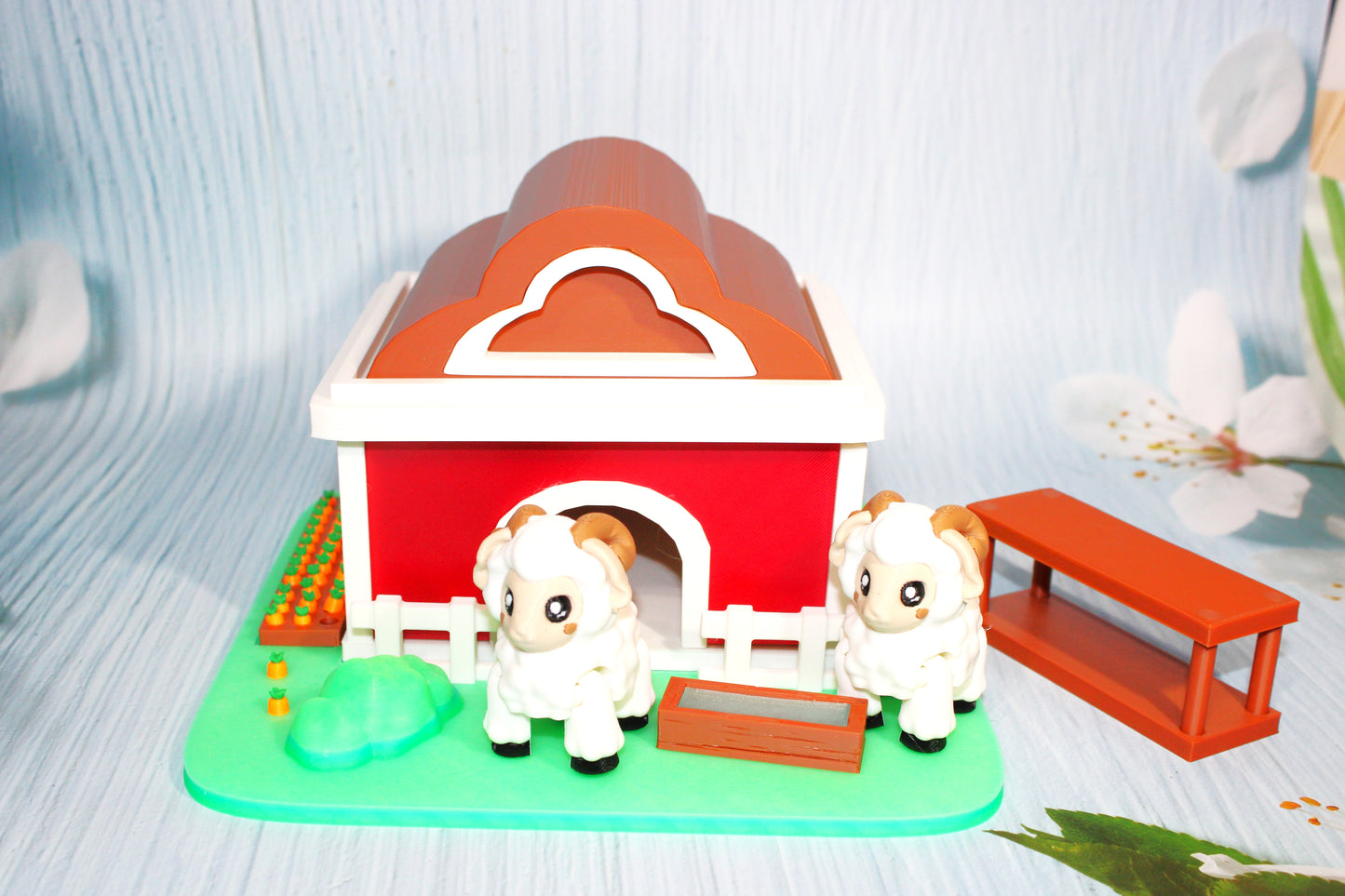 3d printed Farm Playset with Sheep - Wonderland 3D Printing