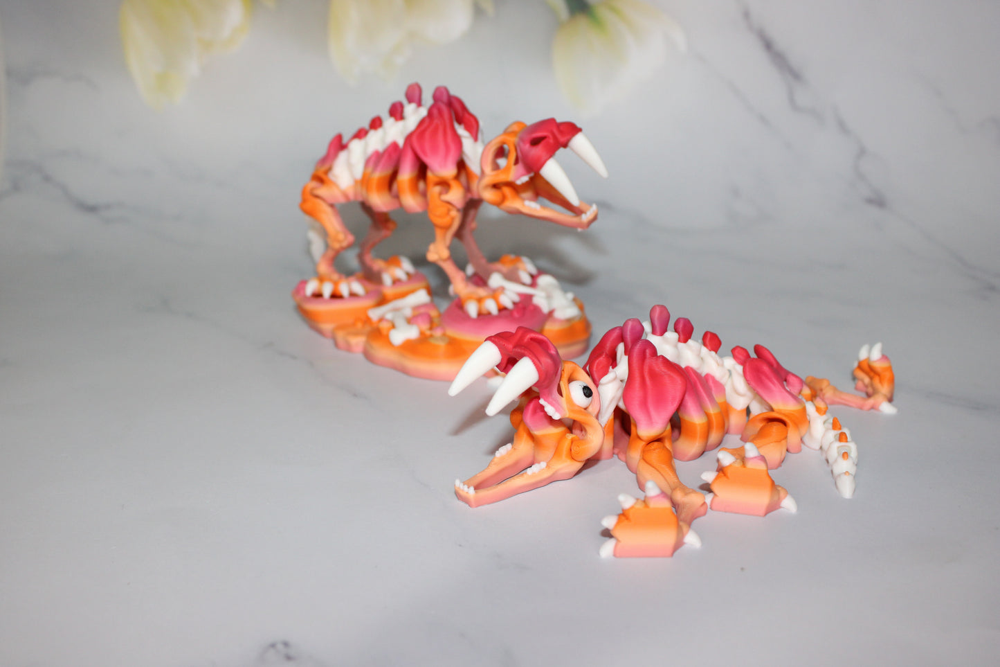 Sabretooth Tiger Skeleton 3D Printed Articulated Figurine