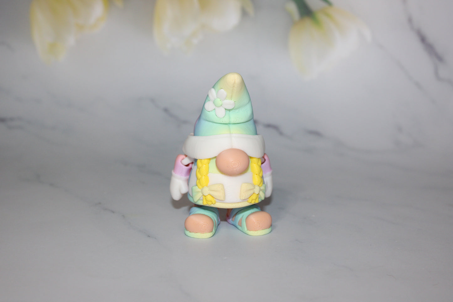 Summer Garden Gnome:3.25 in -3D Printed Articulated Figurine