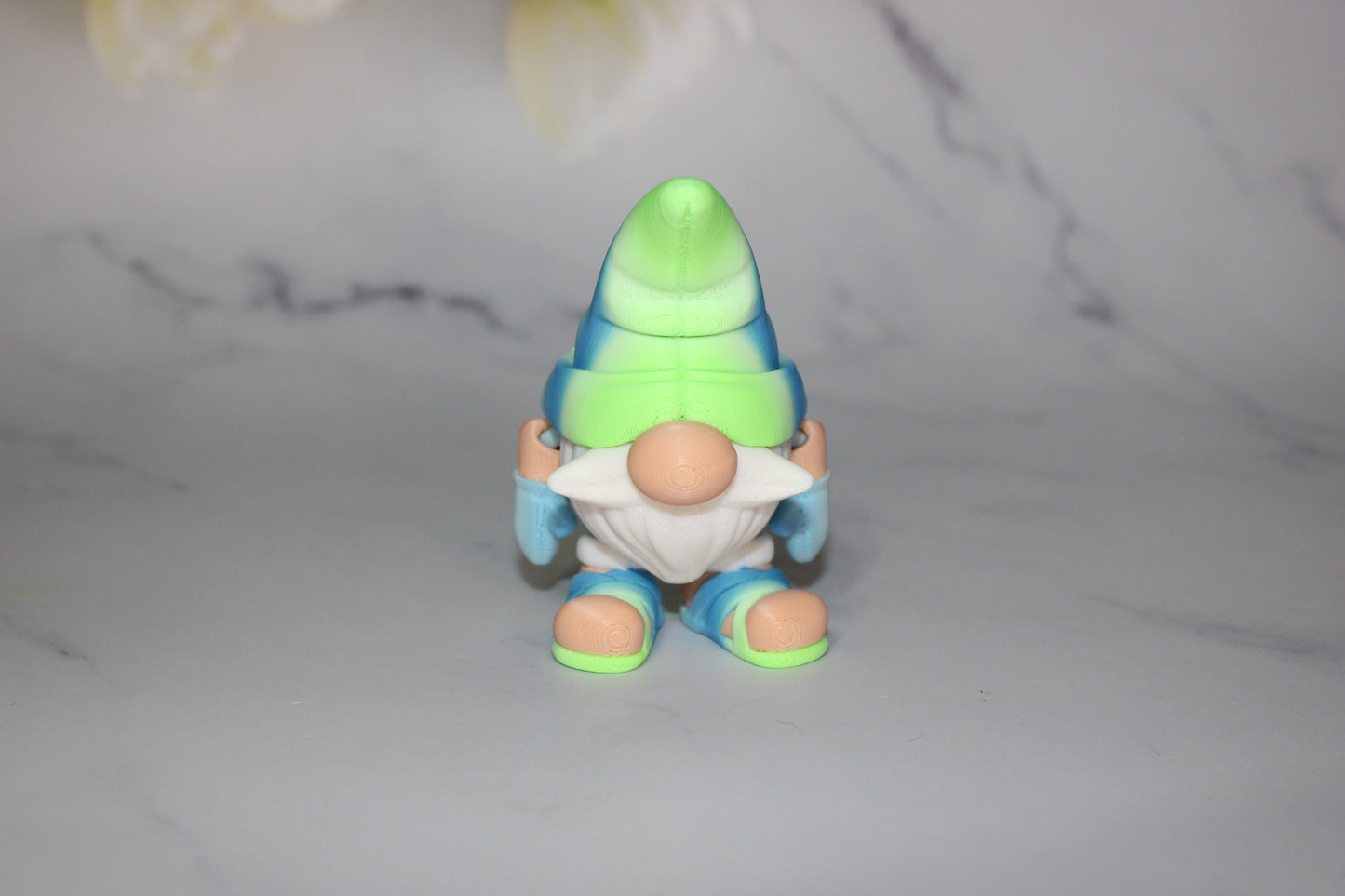Summer Garden Gnome:3.25 in -3D Printed Articulated Figurine