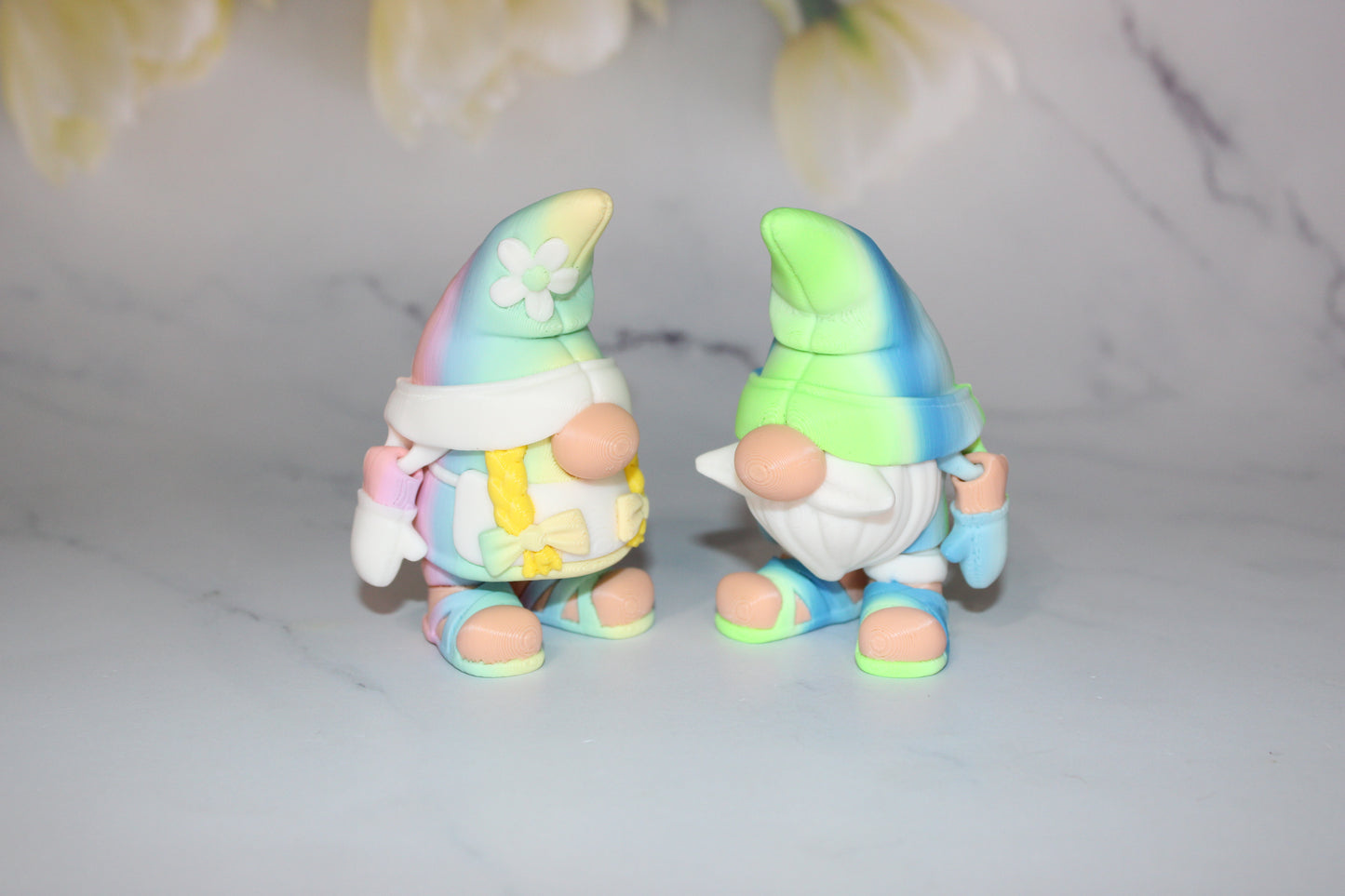 Summer Garden Gnome:3.25 in -3D Printed Articulated Figurine