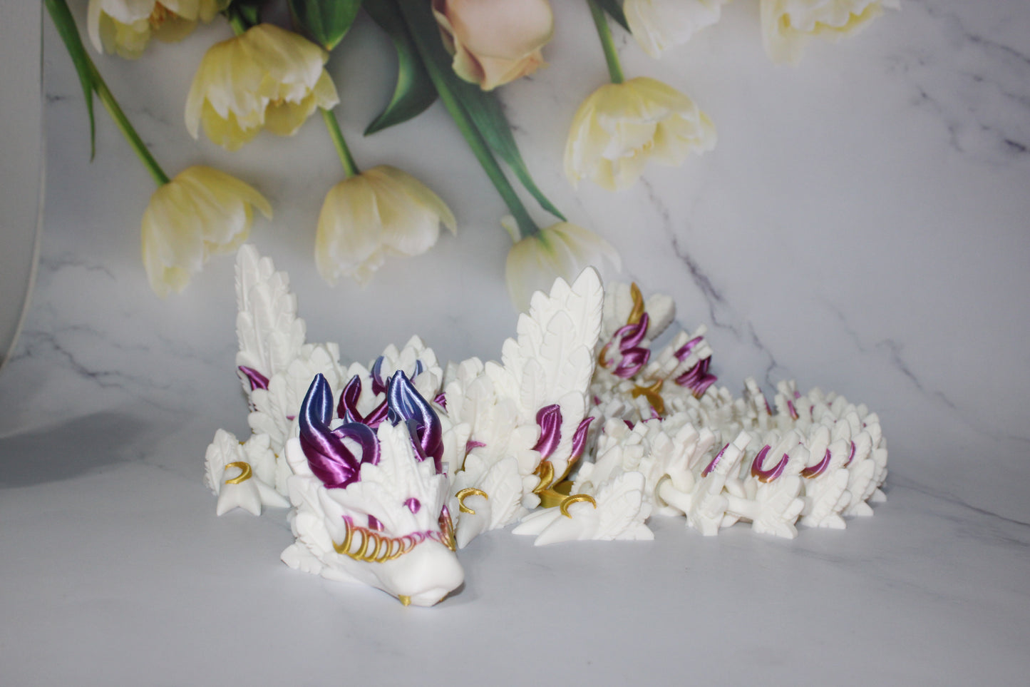 Lunar Dragon: 3D Printed Articulated Fidget Toy - Wonderland 3D Printing