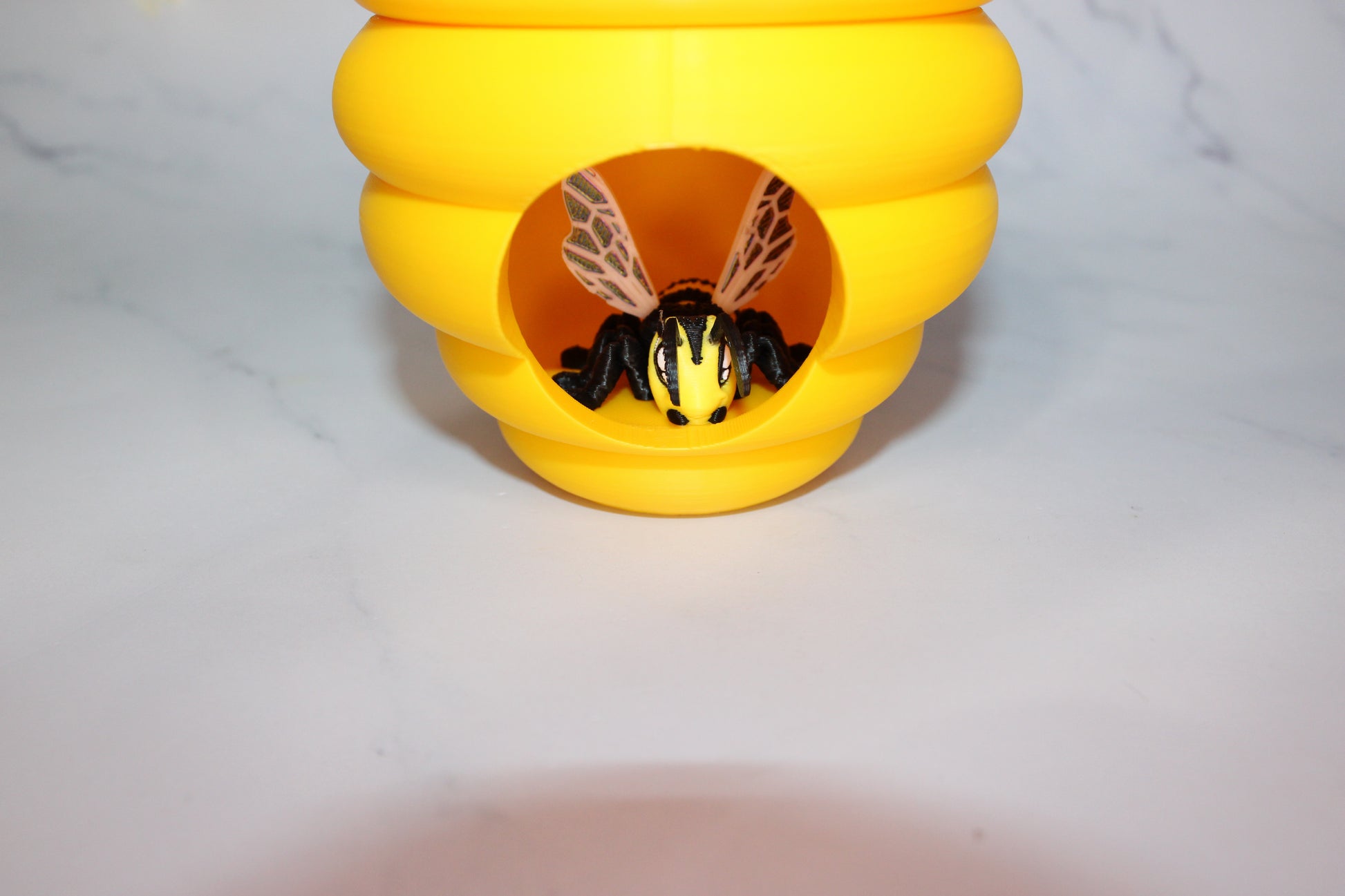 Bee with Hive Options 3D Printed Articulated Flexi Fidget Figurine - Wonderland 3D Printing