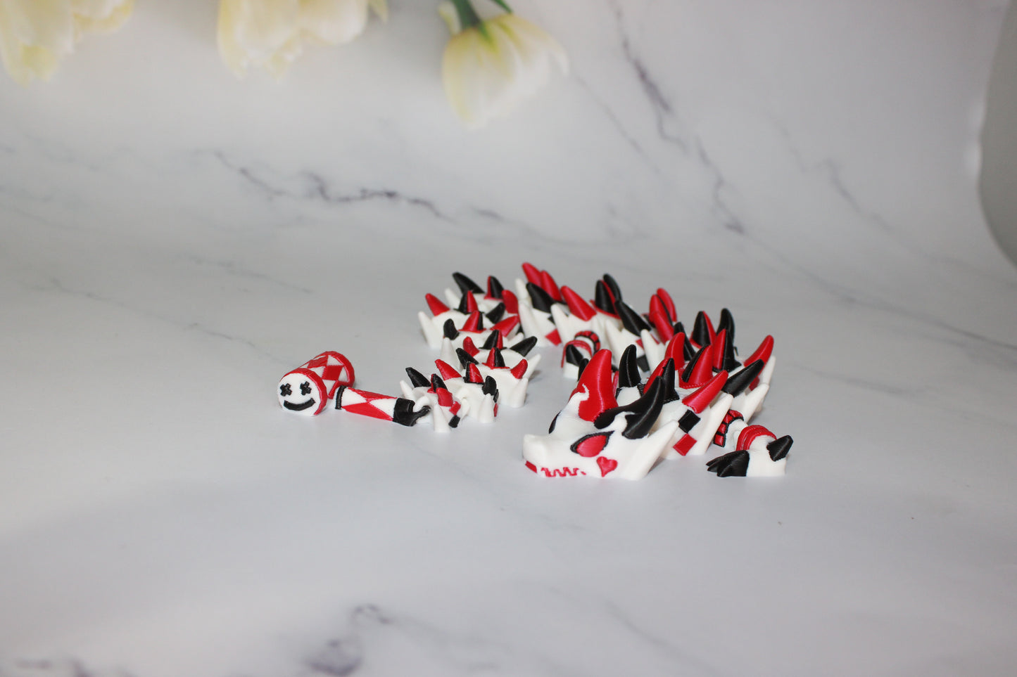 Girl Jester Dragon 3D Printed Articulated Figurine - Wonderland 3D Printing