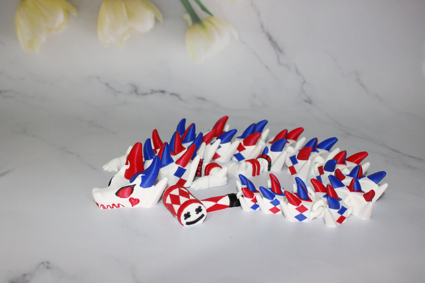 Girl Jester Dragon 3D Printed Articulated Figurine - Wonderland 3D Printing