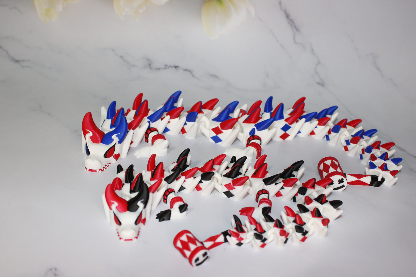 Girl Jester Dragon 3D Printed Articulated Figurine - Wonderland 3D Printing