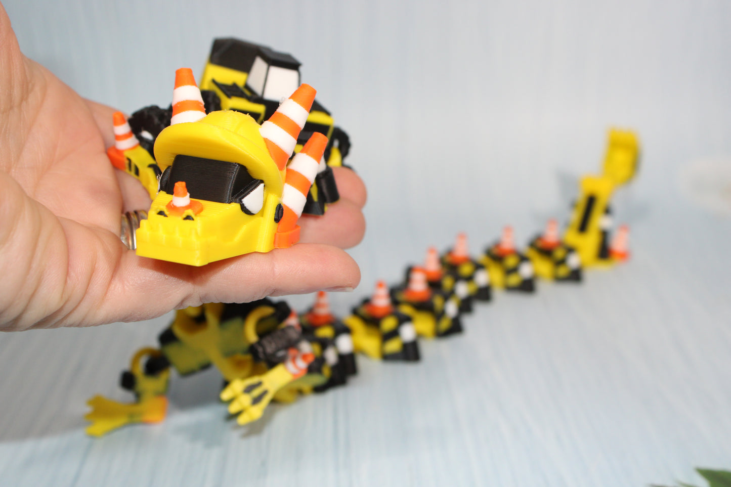 Construction Dragon 3D Printed Articulated Figurine - Wonderland 3D Printing