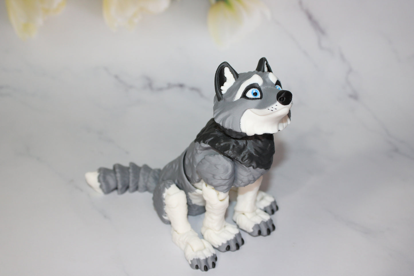 Howling Wolf or Wolf 3D Printed Articulated Figurine