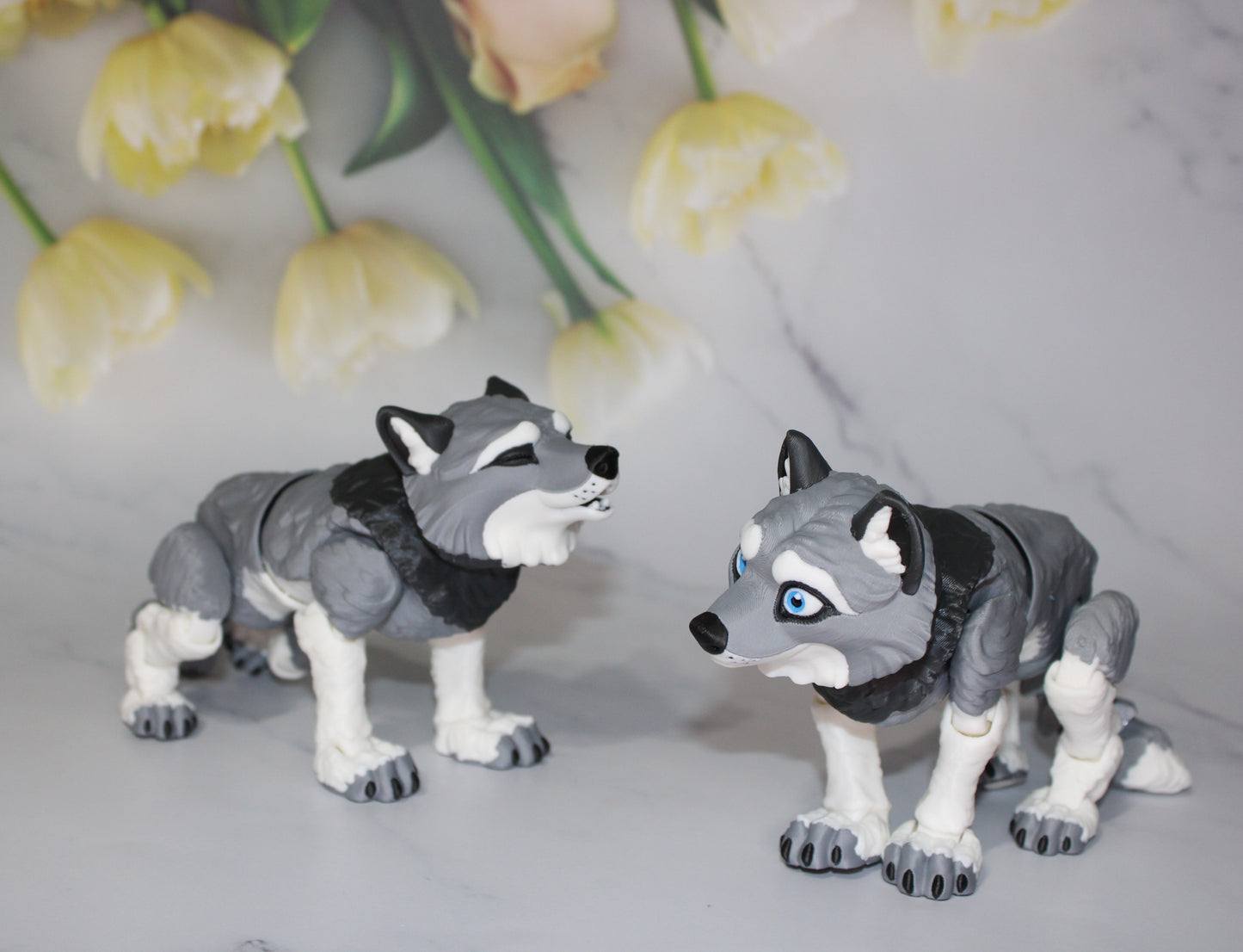Howling Wolf or Wolf 3D Printed Articulated Figurine