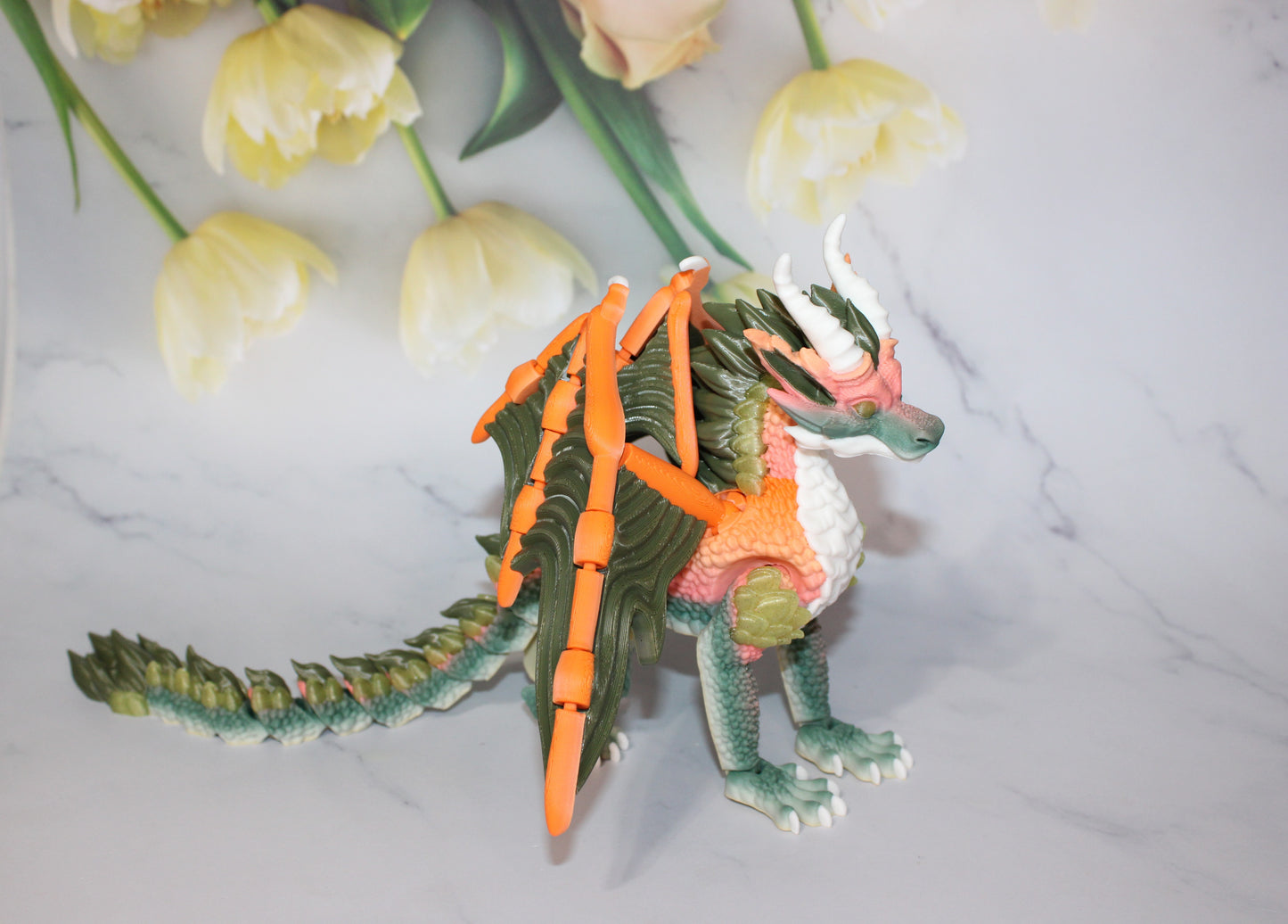 Knox Dragon 14 inches Long 3d Printed Articulated Figurine - Wonderland 3D Printing