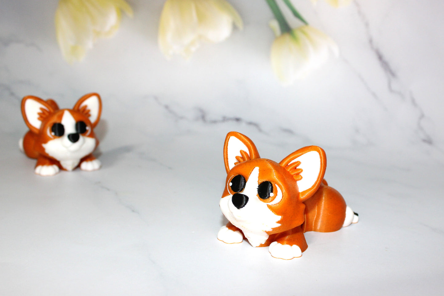 Corgi 4 inches Articulated 3d Printed Figurine