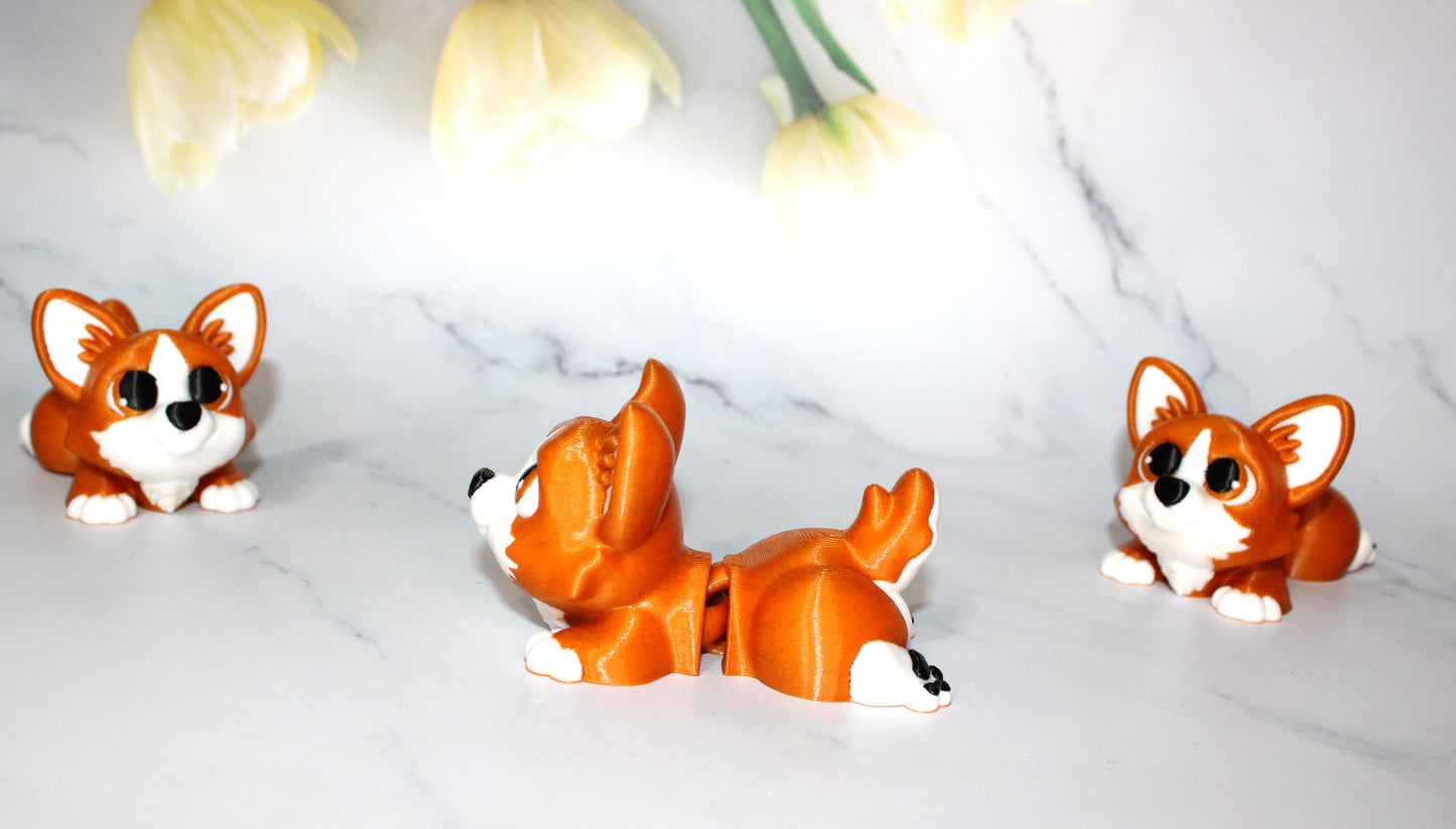 Corgi 4 inches Articulated 3d Printed Figurine