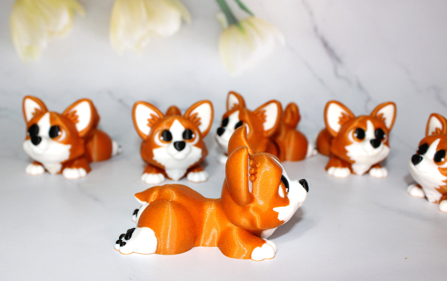 Corgi 4 inches Articulated 3d Printed Figurine