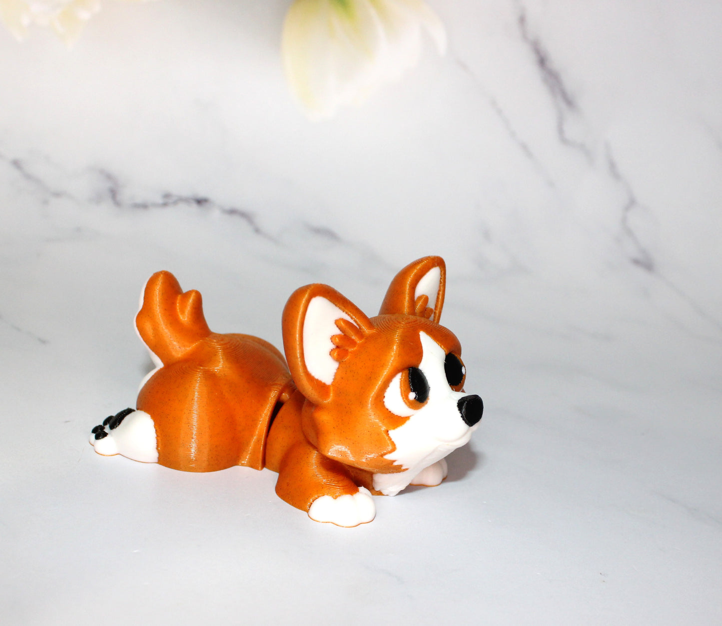 Corgi 4 inches Articulated 3d Printed Figurine