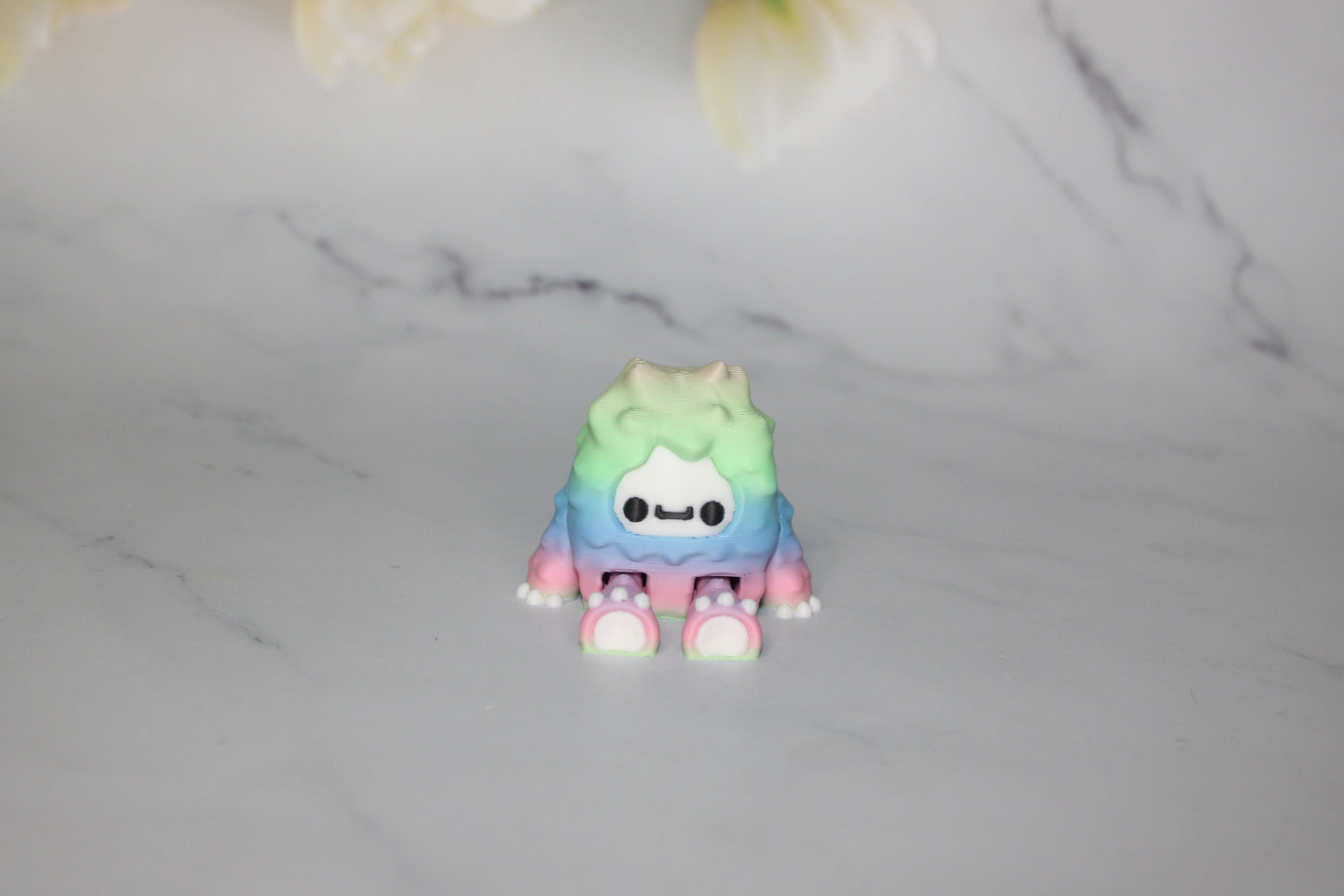 Yeti with Snow Mountain Shelf Options Articulated 3d Printed Figurine - Wonderland 3D Printing