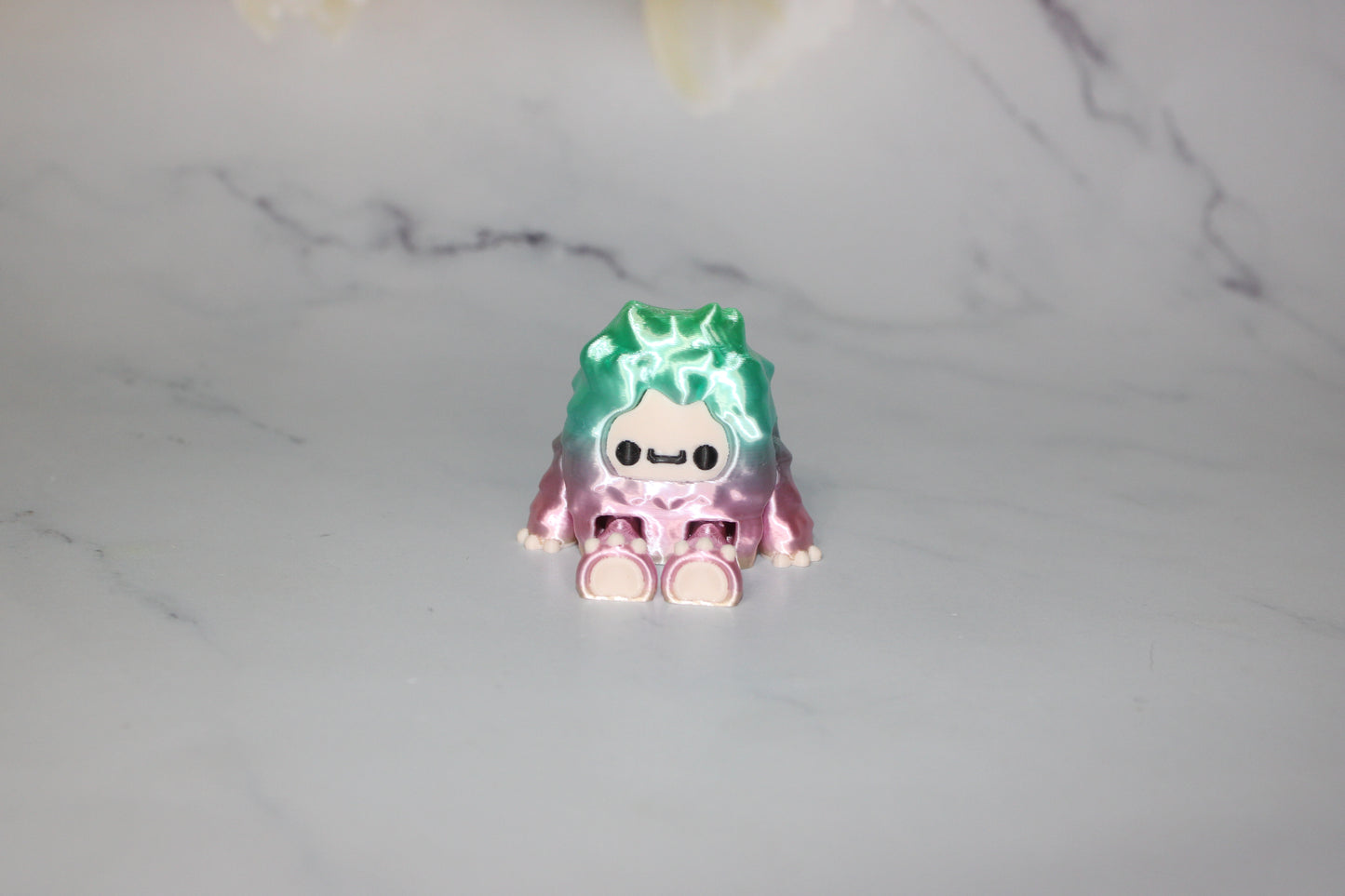 Yeti with Snow Mountain Shelf Options Articulated 3d Printed Figurine - Wonderland 3D Printing